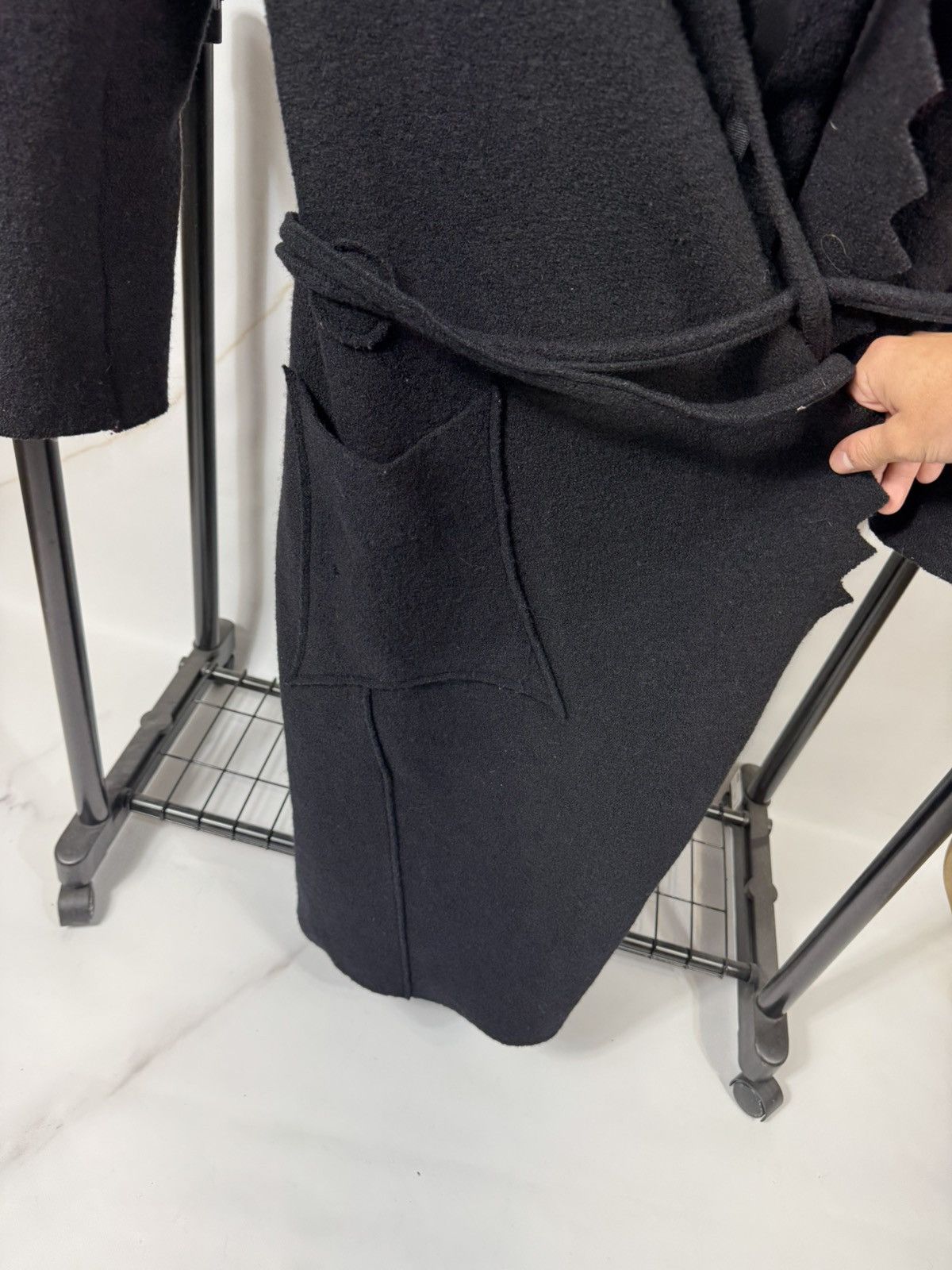 Cop Copine Cop.Copine Belted Hooded Cardigan Coat Wool Zigzag Trim Size M / US 6-8 / IT 42-44 - 12 Thumbnail
