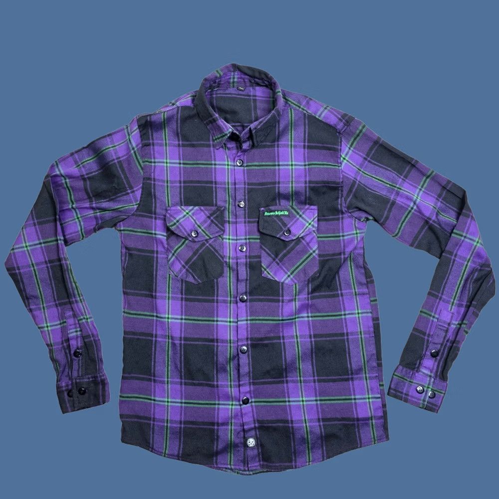 Vintage Demons Behind Me Plaid Flannel Shirt LT Large Tall Size US L / EU 52-54 / 3 - 1 Thumbnail