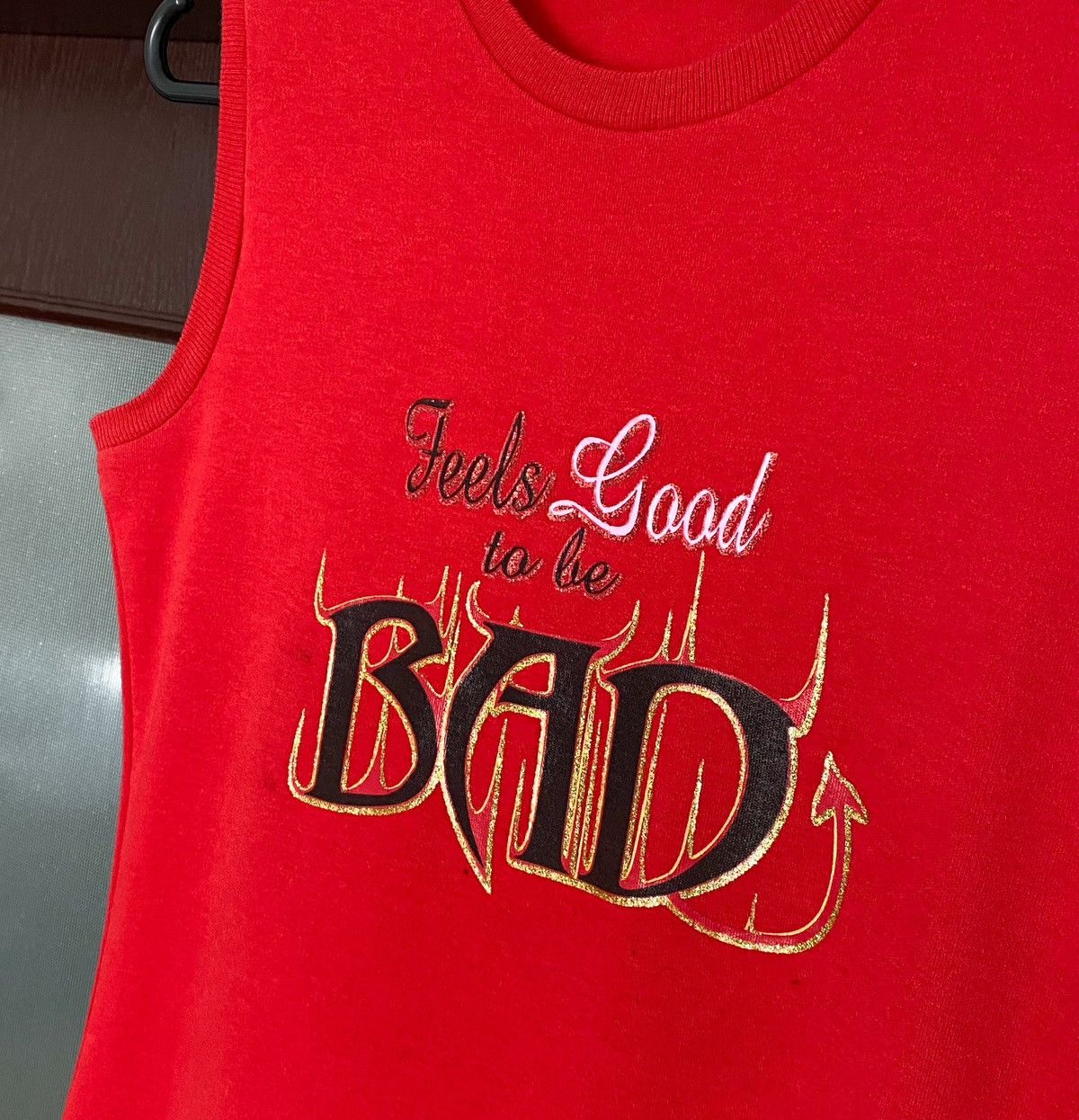 Japanese Brand Vintage “Feels Good to be Bad” Sleeveless Tee / T Shirt Size S / US 4 / IT 40 - 4 Thumbnail