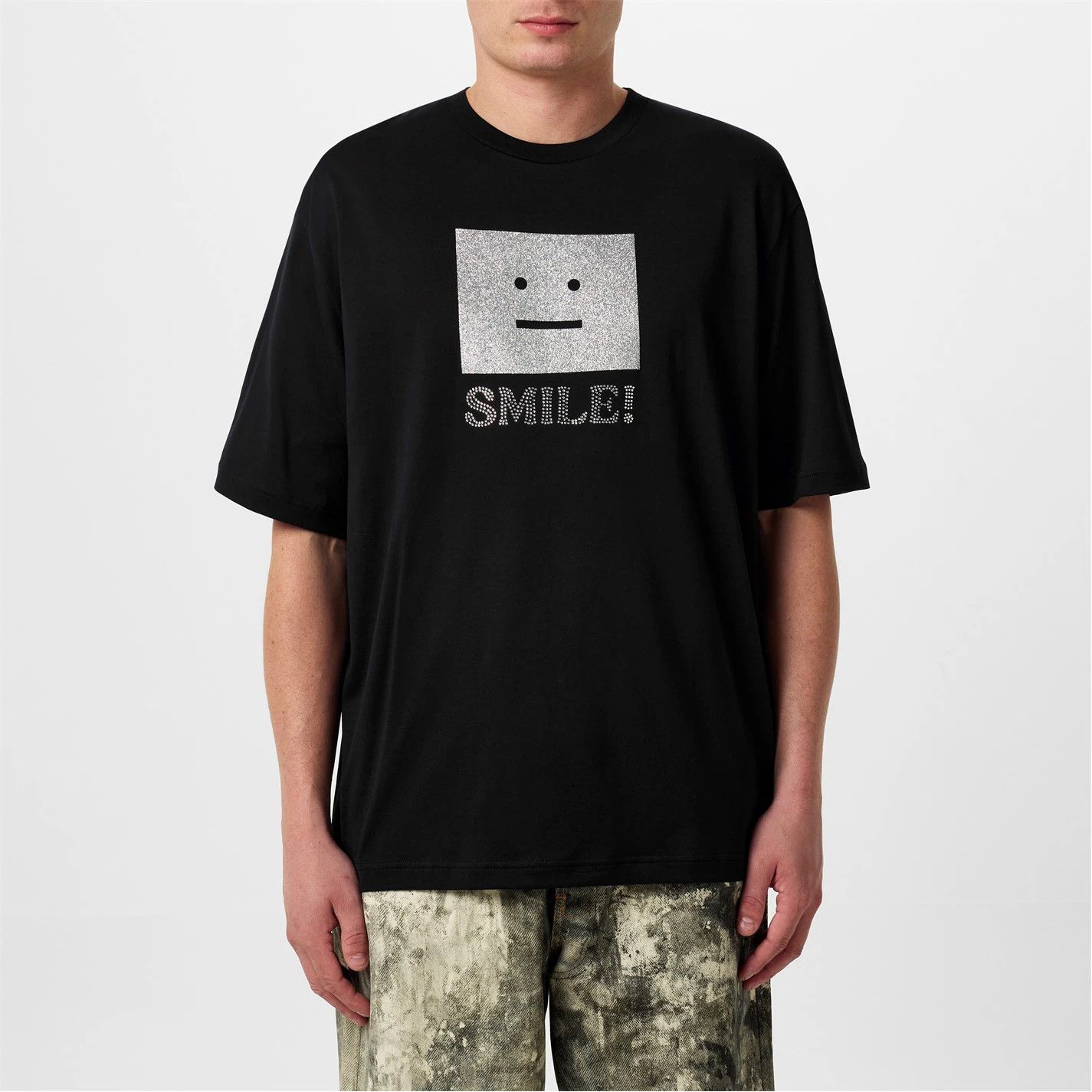 Acne Studios o1g2r1mq0825 Face Logo T-Shirt in Black Size US XS / EU 42 / 0 - 6 Thumbnail