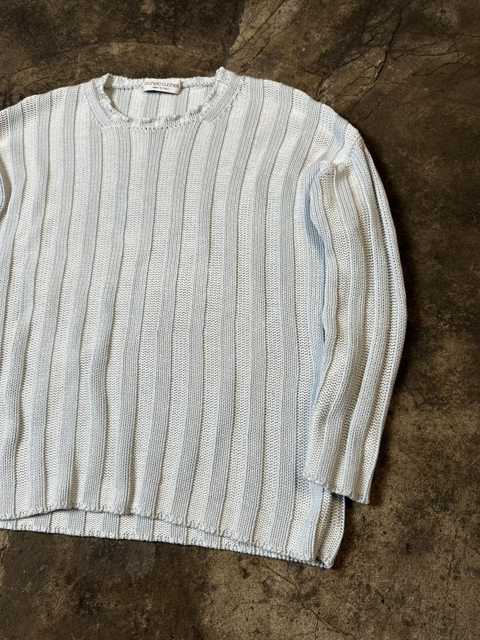 Brunello Cucinelli Vintage Brunello Cucinelli Cotton Cable Knit Sweater Size US M / EU 48-50 / 2 - 3 Thumbnail