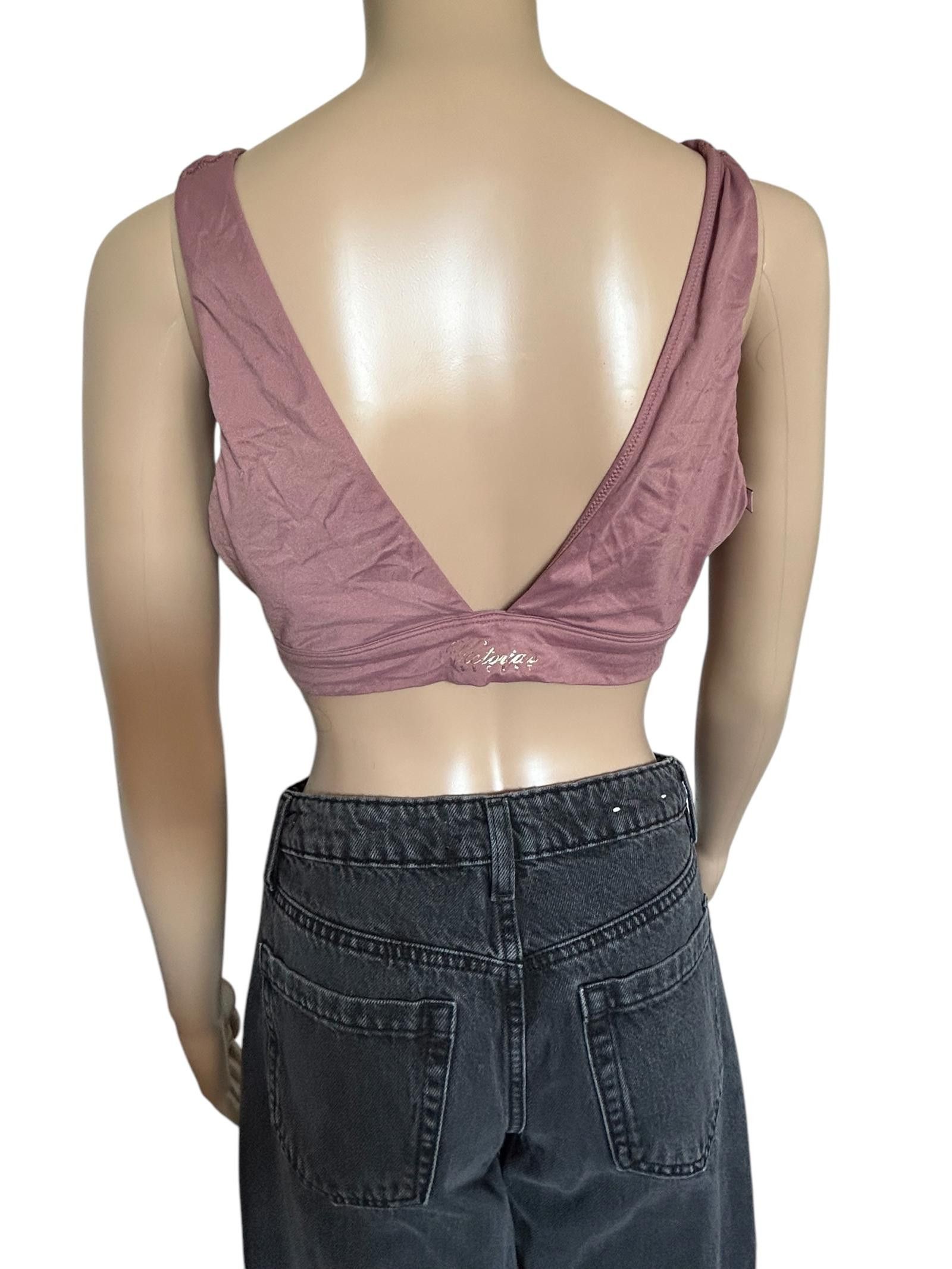 Designer Victoria's Secret Blush Pink Cropped Bra Size XL / US 12-14 / IT 48-50 - 3 Thumbnail