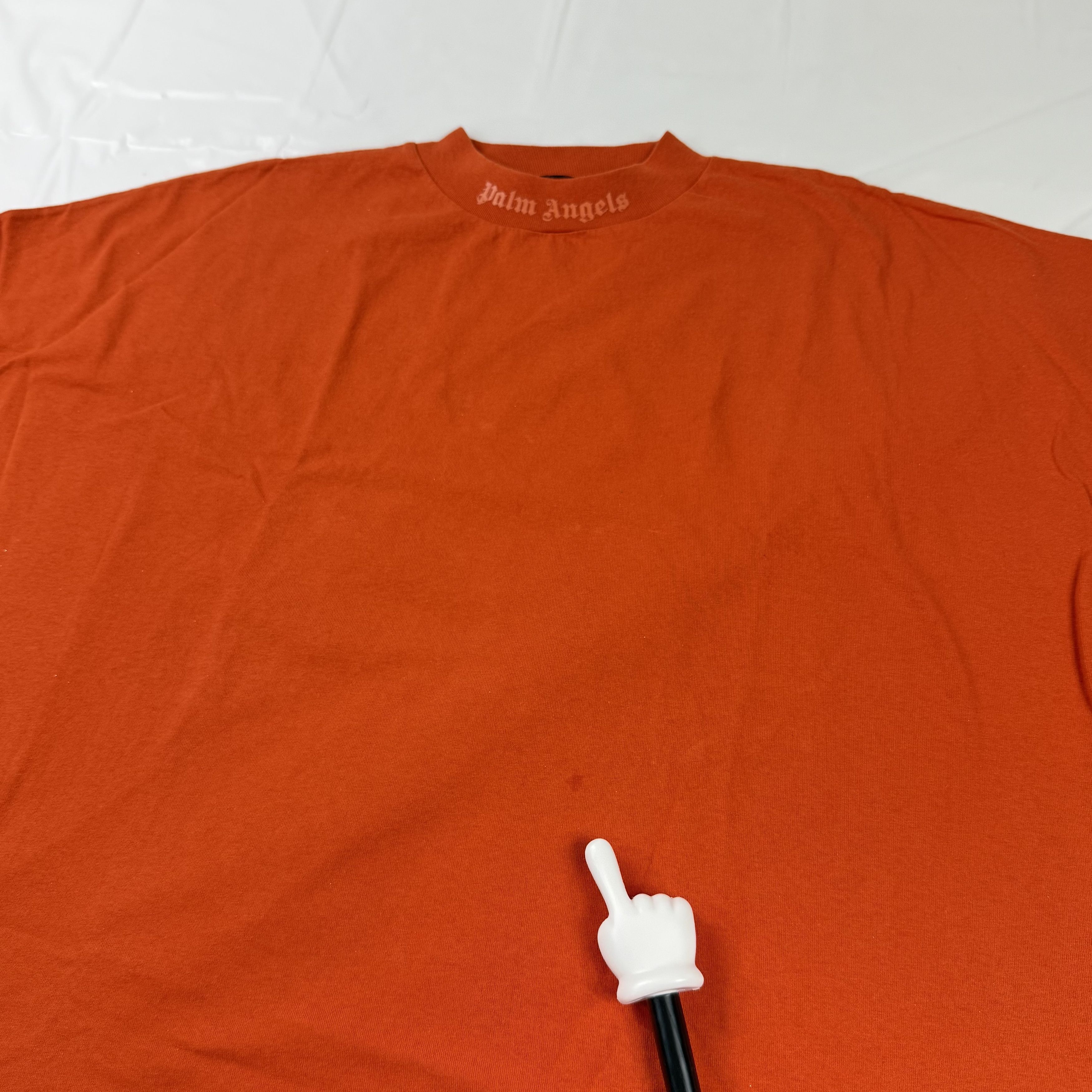 Palm Angels Palm Angels Orange Glitter Logo Long Sleeve T-Shirt XXL Size US XXL / EU 58 / 5 - 4 Thumbnail