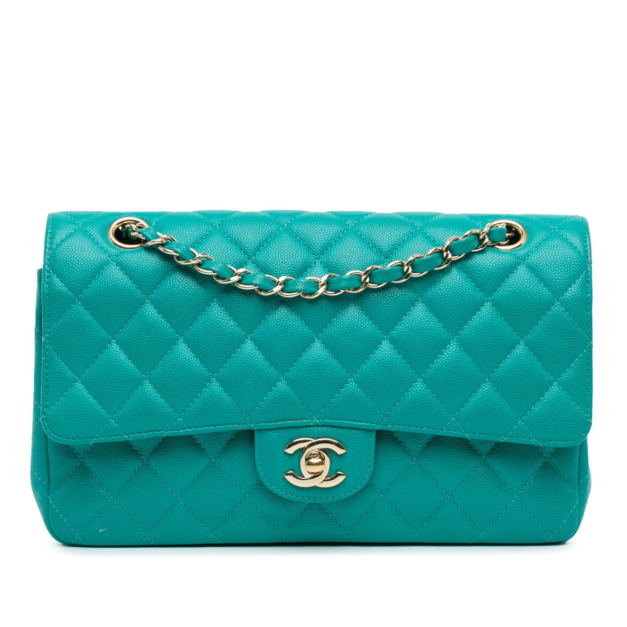 Chanel Chanel Medium Classic Caviar Double Flap Blue Size ONE SIZE - 1 Thumbnail