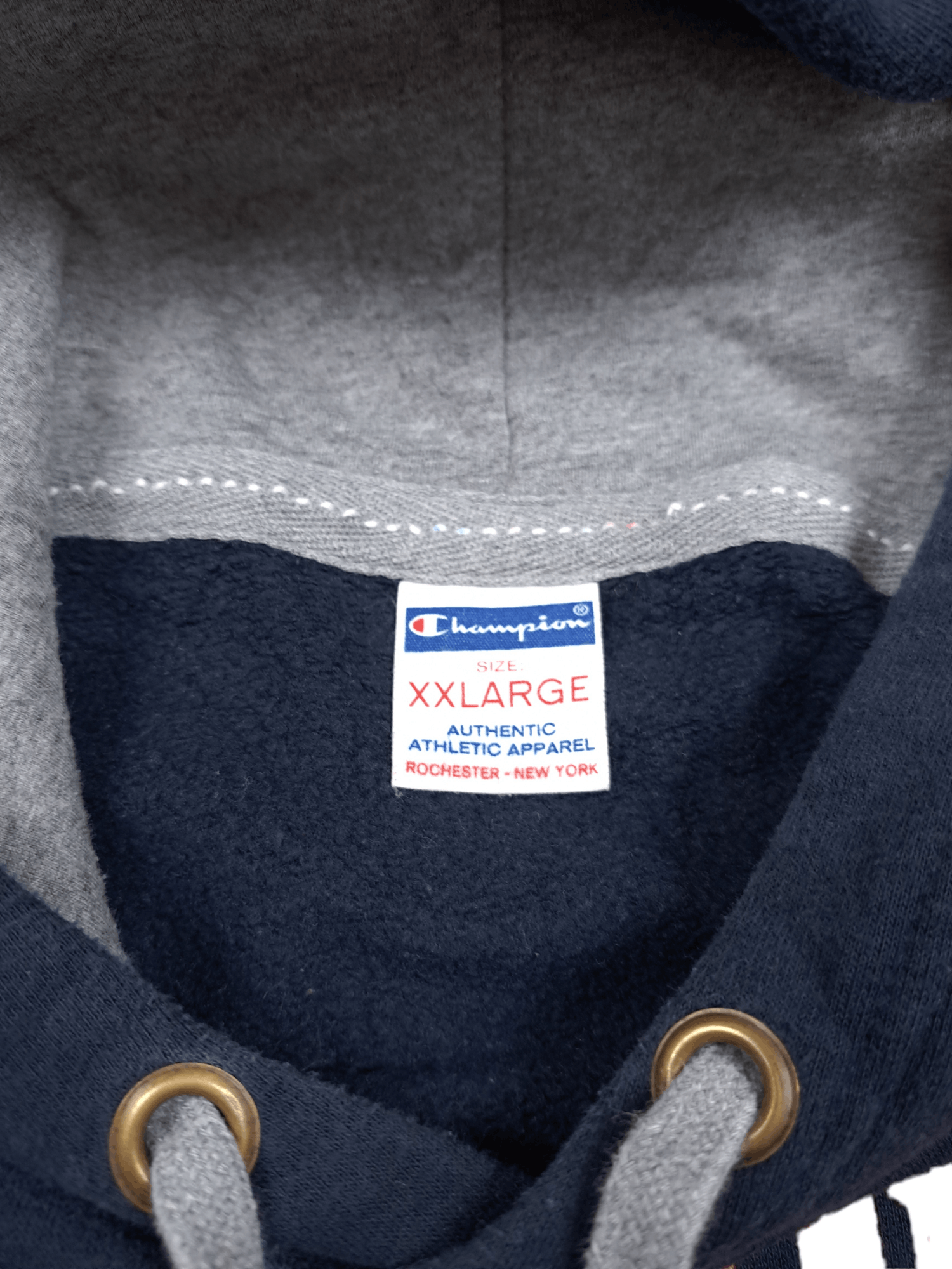 Champion × Vintage 💎 Vintage Champion XXL Big Spell out Logo Navy Hoodie Y2K Size US XXL / EU 58 / 5 - 5 Thumbnail