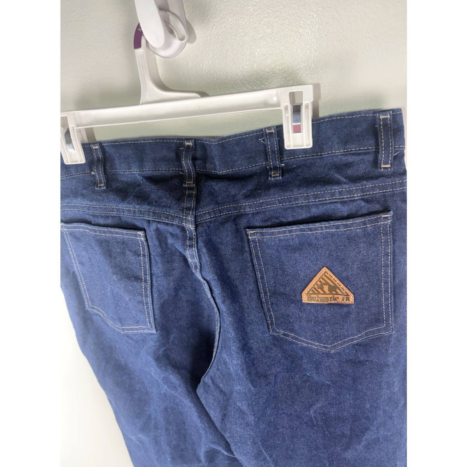 Vintage Bulwark FR Jeans Flame-Resistant Men's Straight Denim Size 36X30 Dark Wash Blue USA Size US 36 / EU 52 - 5 Thumbnail