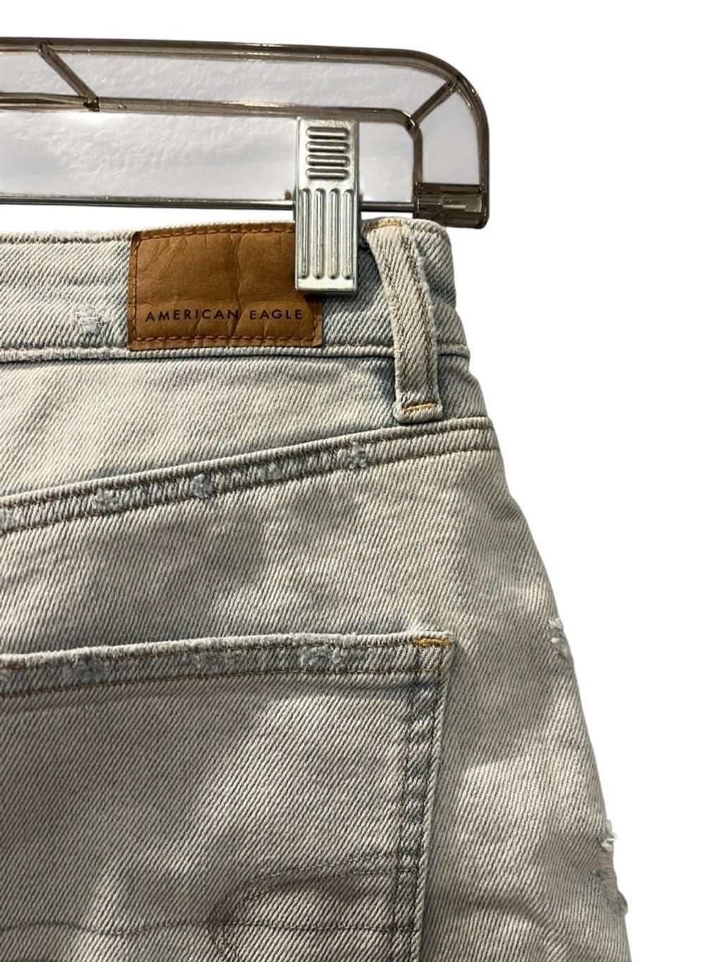American Eagle Outfitters American Eagle Women's Size 6 Blue Distressed Denim Shorts Size 28" / US 6 / IT 42 - 8 Thumbnail