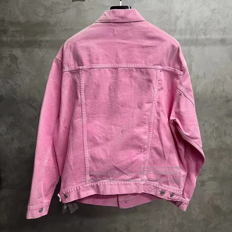 Balenciaga balenciaga Pink Solid color front logo monogrammed denim ja Size US XL / EU 56 / 4 - 2 Thumbnail