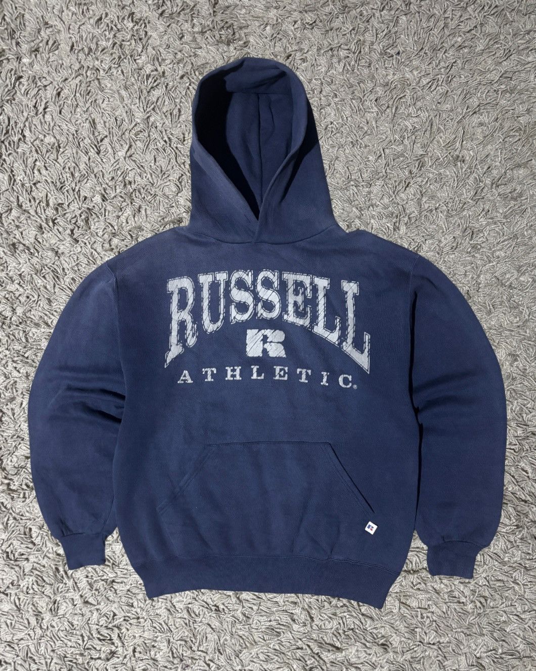 Russell Athletic 1990’s Russell Athletic “Spellout” Navy Hoodie Size US L / EU 52-54 / 3 - 1 Thumbnail