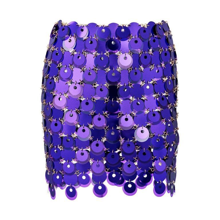 Paco Rabanne Chainmail pailettes discs skirt Size 28" / US 6 / IT 42 - 5 Thumbnail