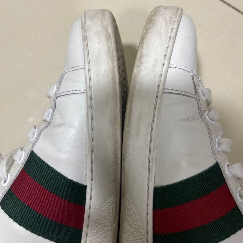 Gucci Gucci ACE Leather Bee Fashion Sneakers - Size US 6.5 / EU 39-40 - 6 Thumbnail