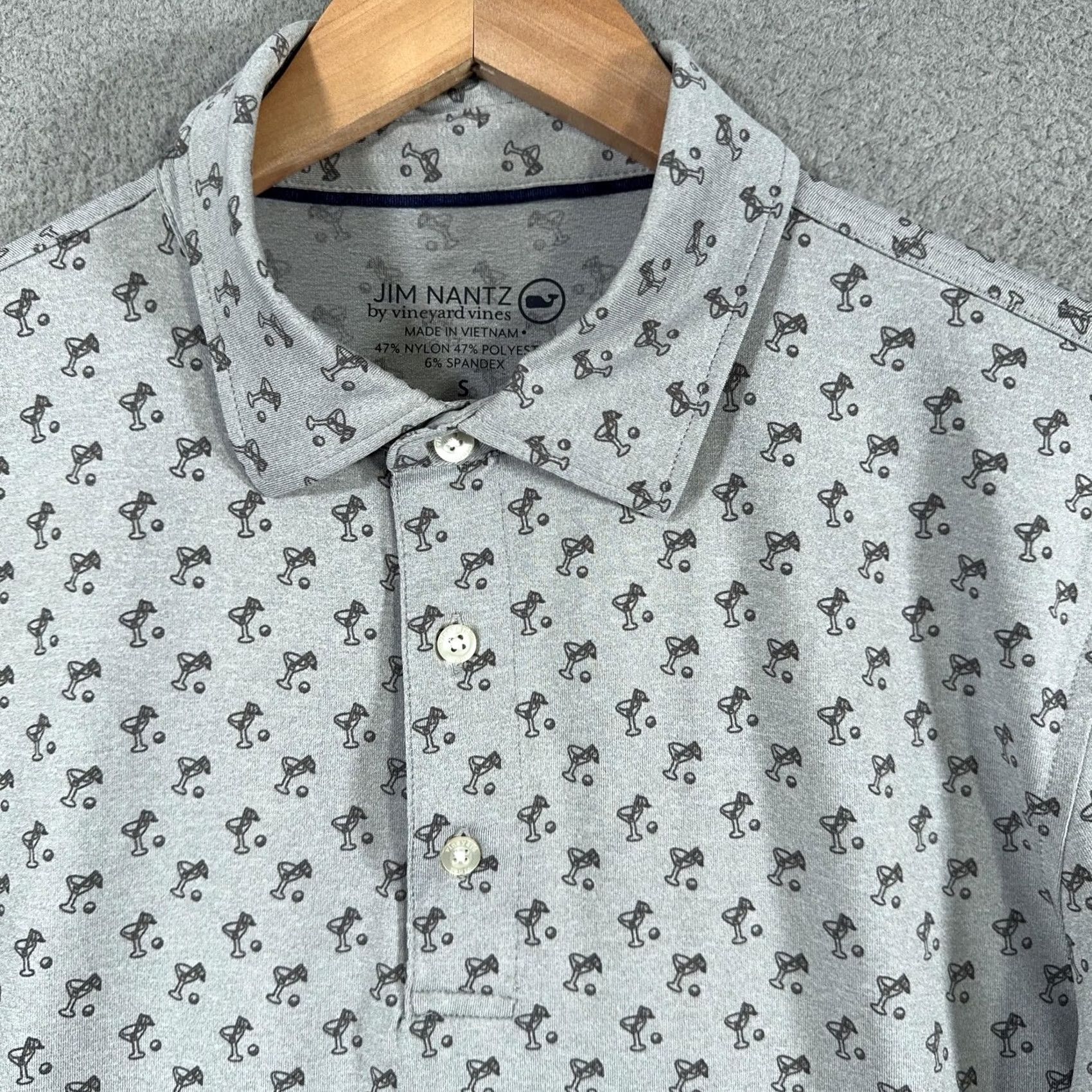 Vineyard Vines Vineyard Vines Jim Nantz Palmero golf polo shirt S Gray Short Sleeve Moisture Wicking Logo, Lightweight, Stretch, 3-Button Collar Mens Size US S / EU 44-46 / 1 - 2 Thumbnail