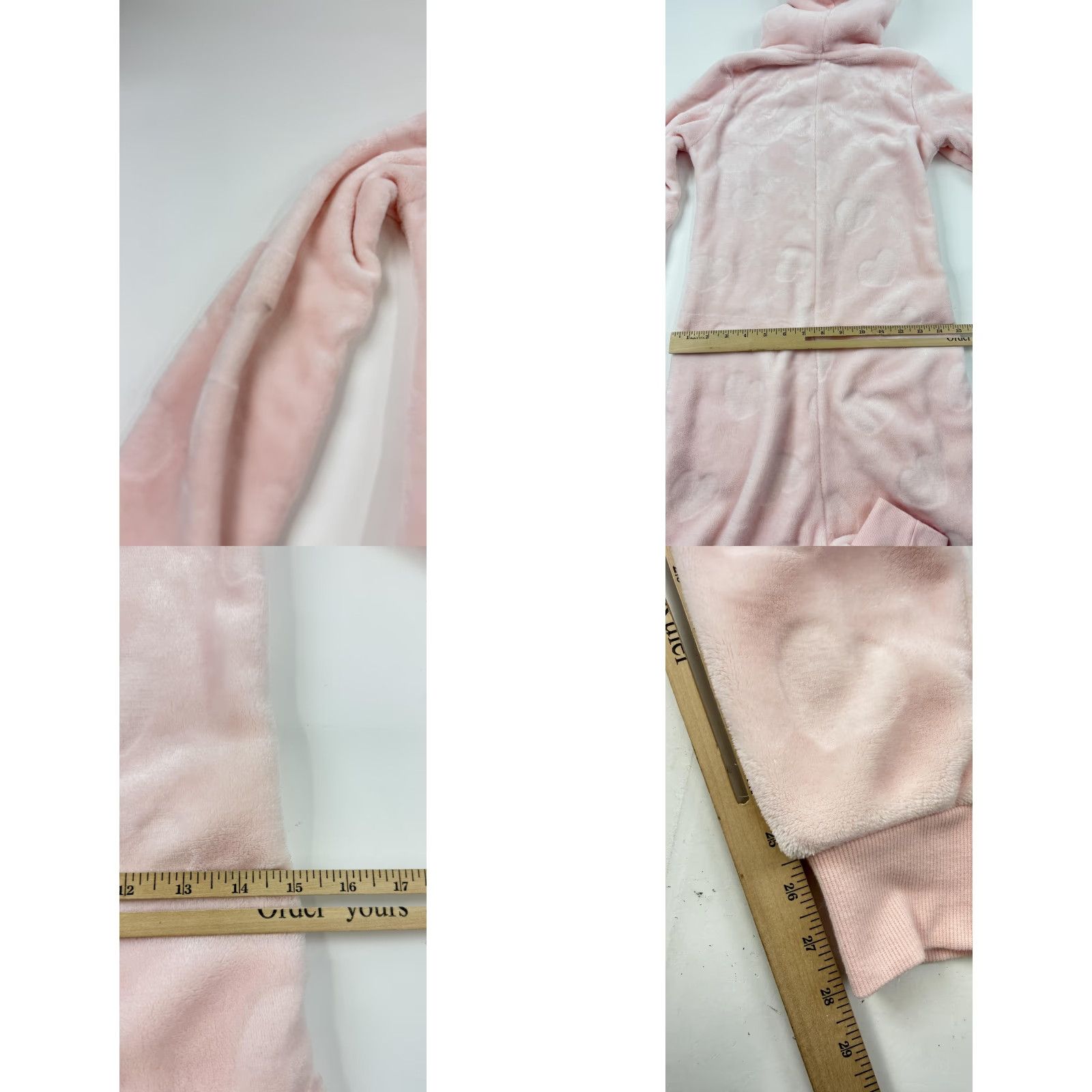 Vintage Hunkemoller Pajamas Womens XS Pink Fleece Hooded Hearts Loungewear One-piece Size ONE SIZE - 8 Thumbnail