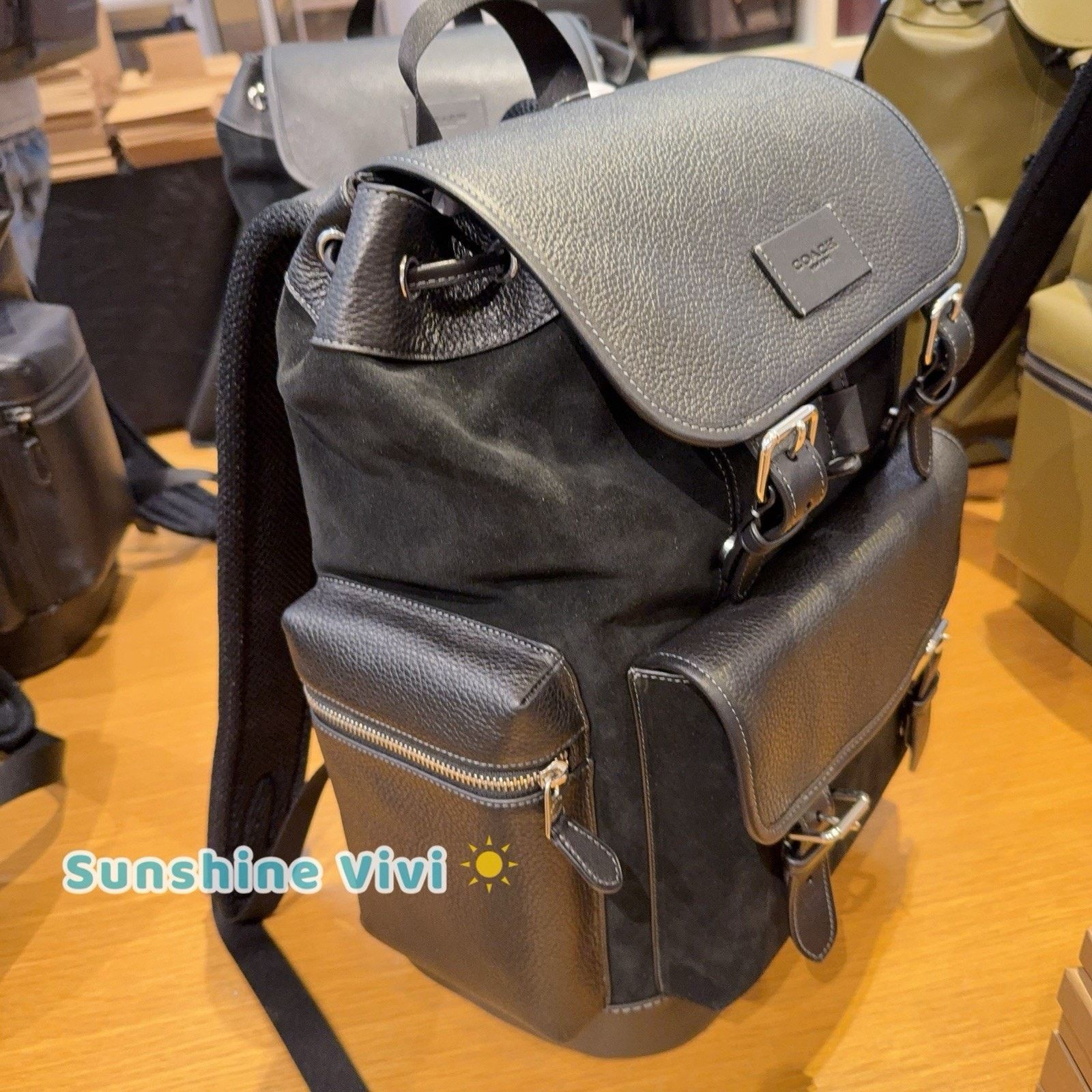 Coach NWT Coach Men's Sprint Backpack Gunmetal/Cognac CCG12 Black Size ONE SIZE - 2 Thumbnail