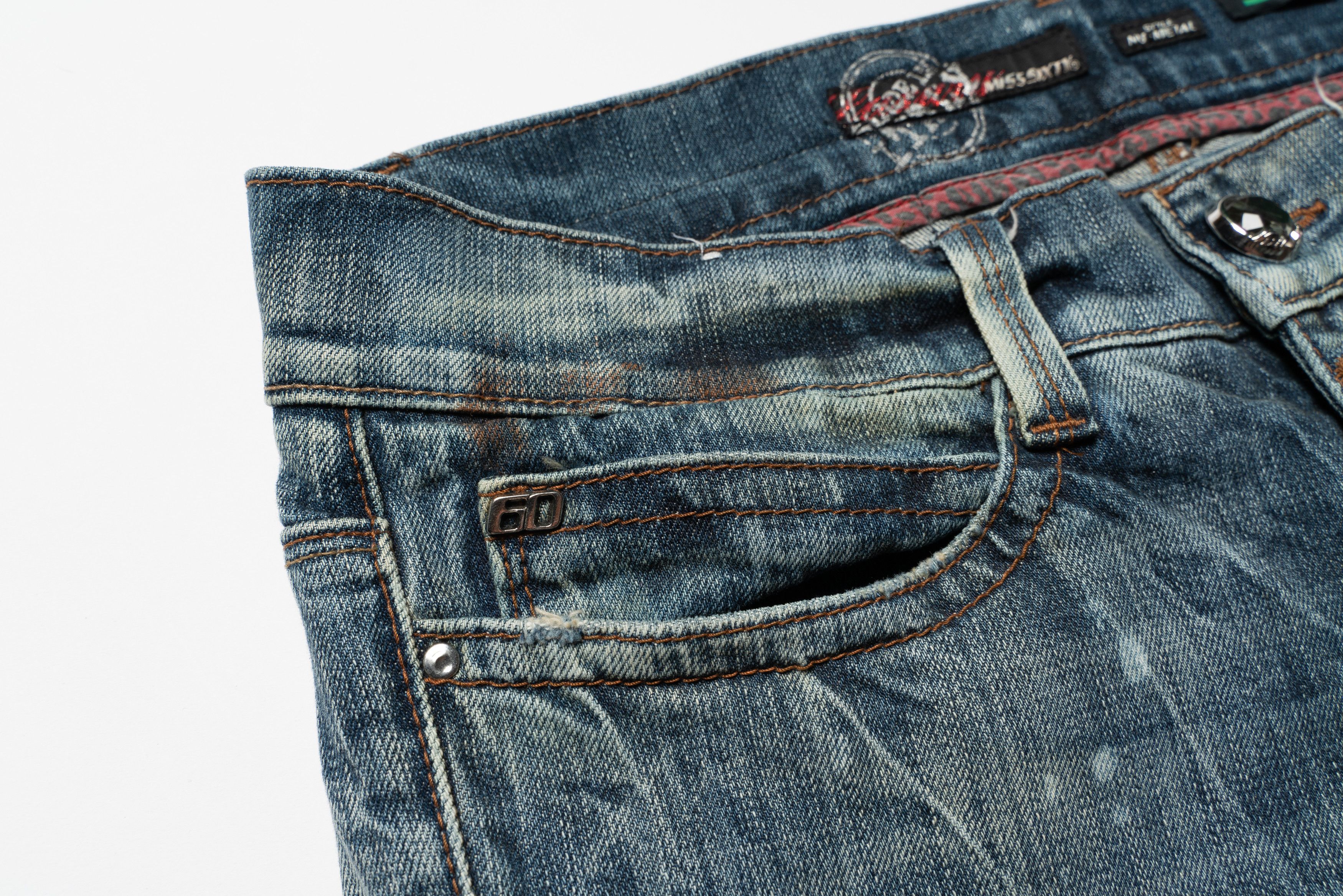 Miss Sixty 🔴 MISS SIXTY Nu-Metal Distressed Denim Jeans Y2K Size 31" - 3 Thumbnail