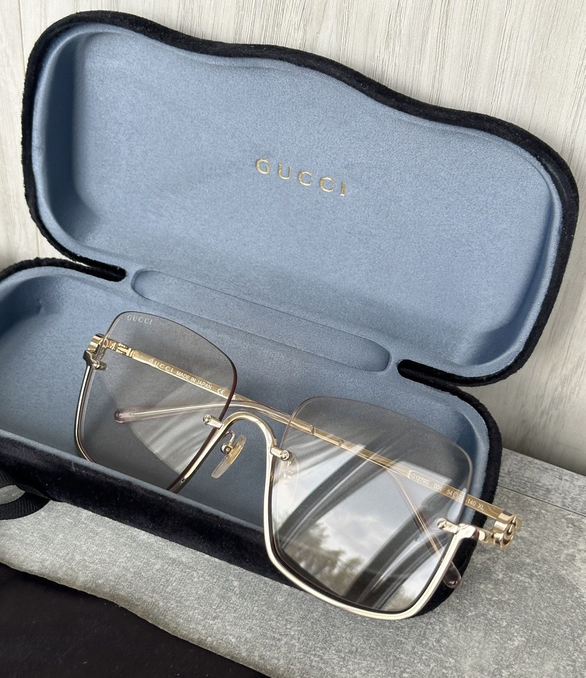 Gucci Gucci GG1279S 004 Gold Rimless Square Sunglasses Japan Size ONE SIZE - 4 Thumbnail
