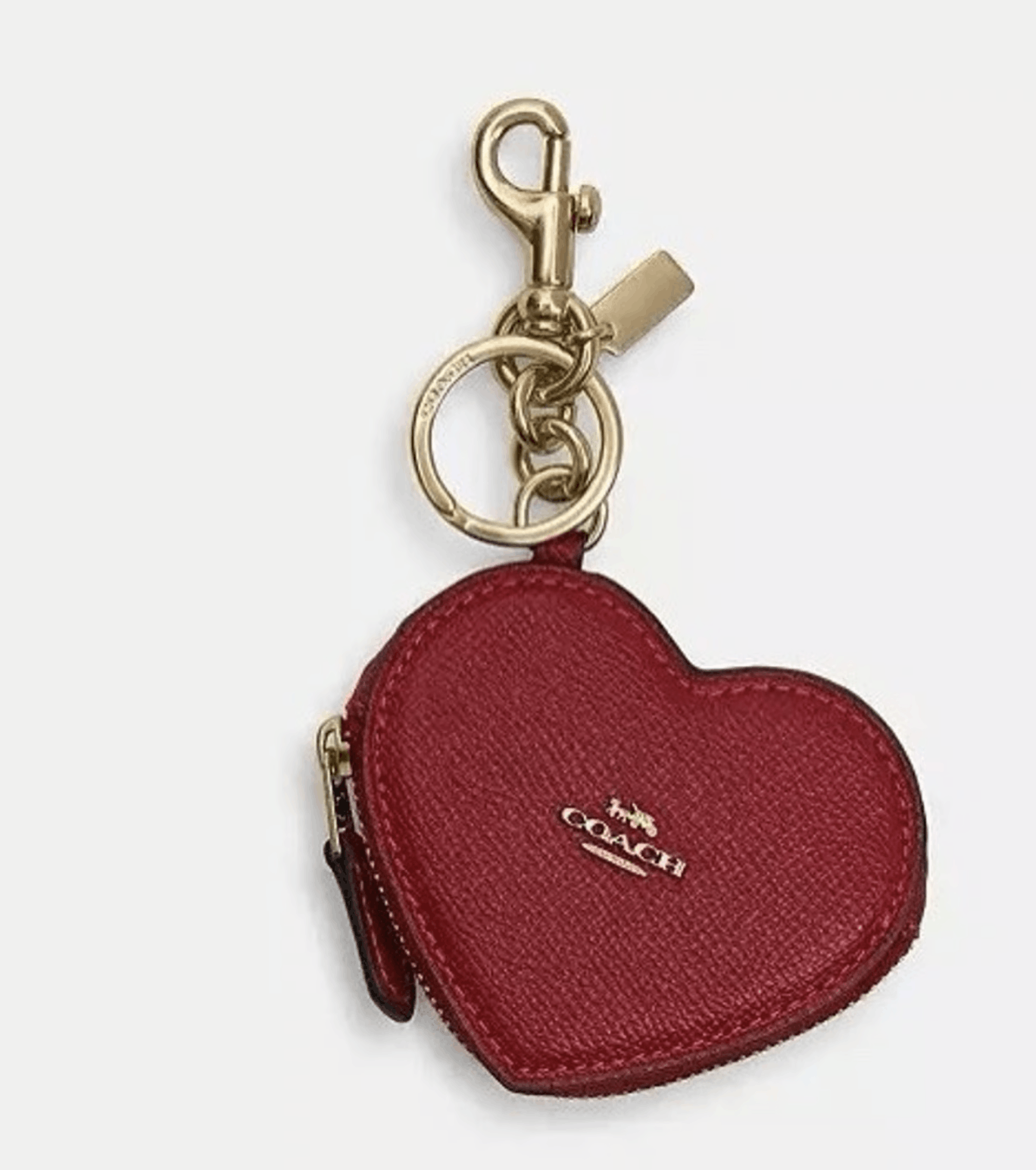 Coach Coach CP368 Heart Bag Charm IN Gold/Dark Ruby Size ONE SIZE - 6 Thumbnail