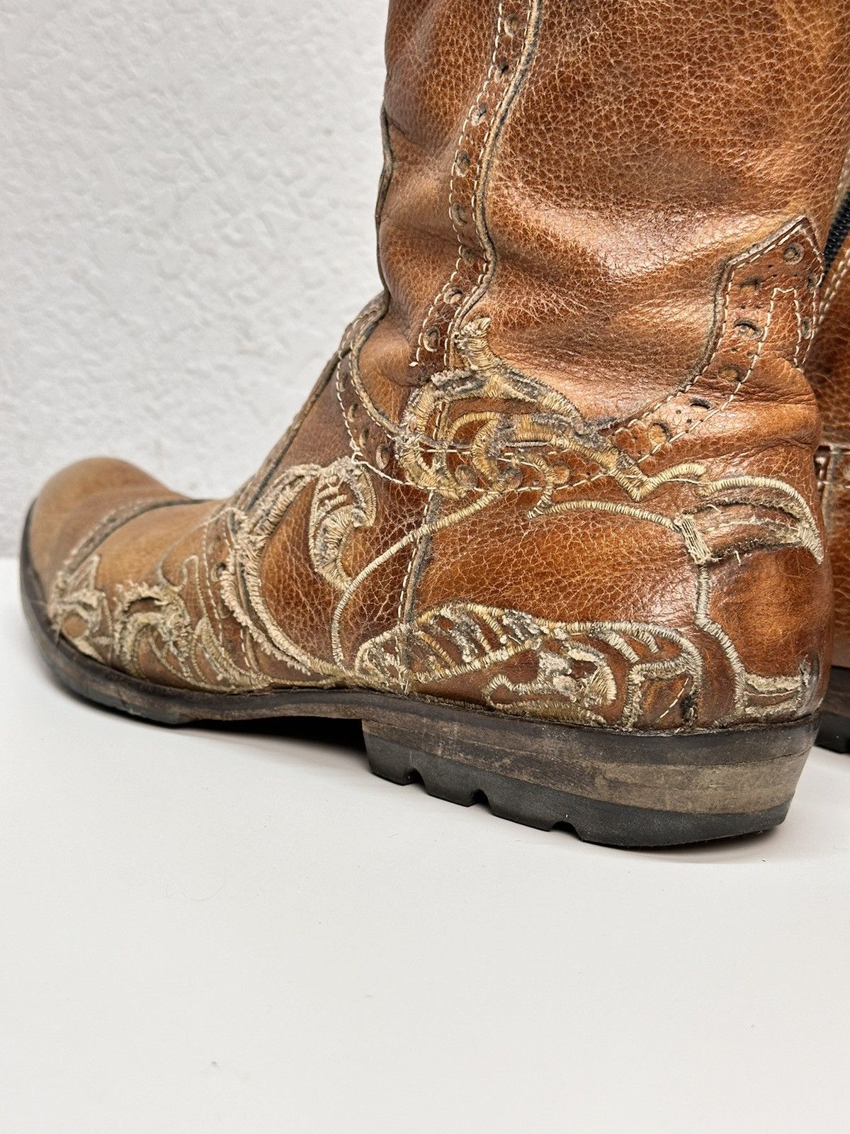 14th Addiction U.S.A Navy brown leather boots military archive workwear Size US 7 / EU 40 - 6 Thumbnail