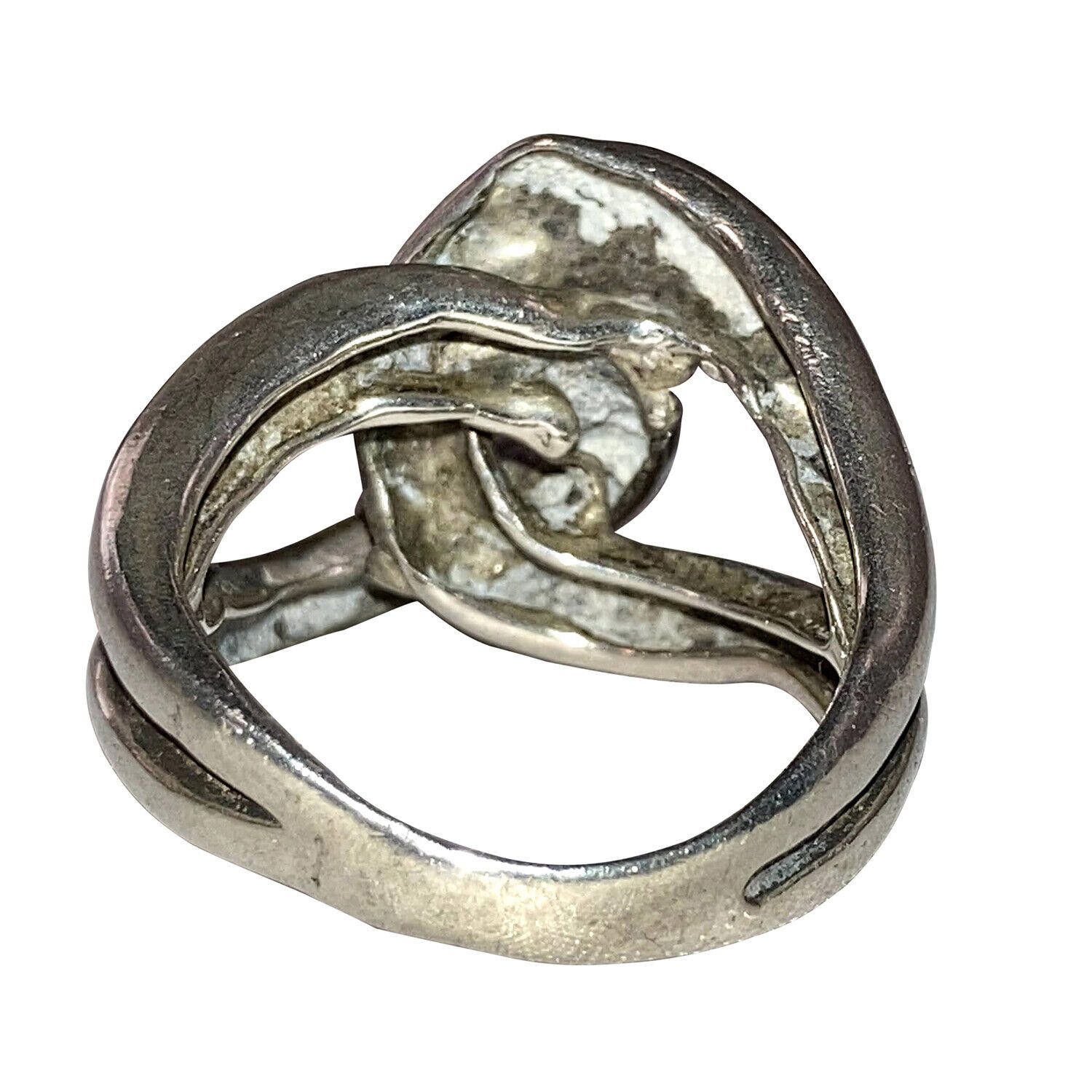 Designer Sterling Silver Interlocking Love Knot Ring Size ONE SIZE - 5 Thumbnail