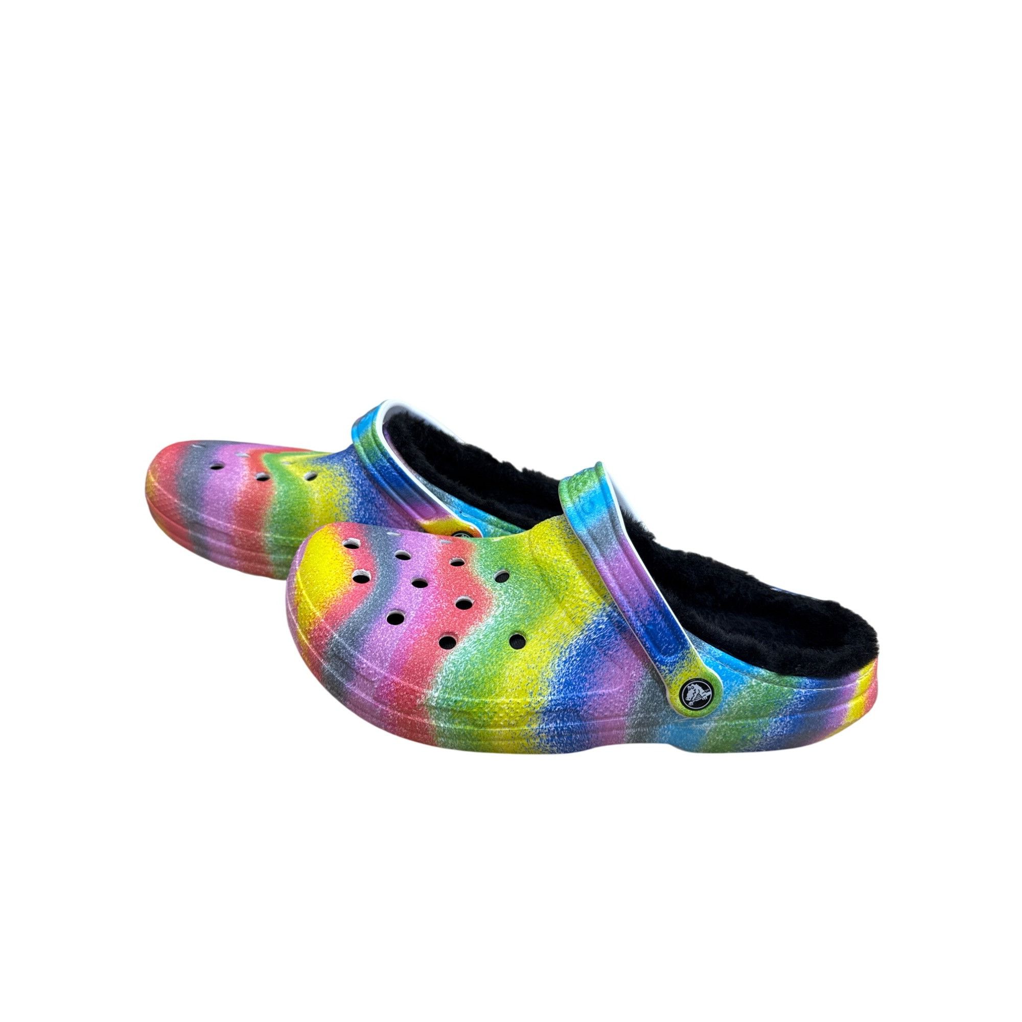 Crocs Crocs Rainbow Tie-Dye Fur Lined Clogs slip on shoes size 12 Size US 12 / EU 45 - 3 Thumbnail
