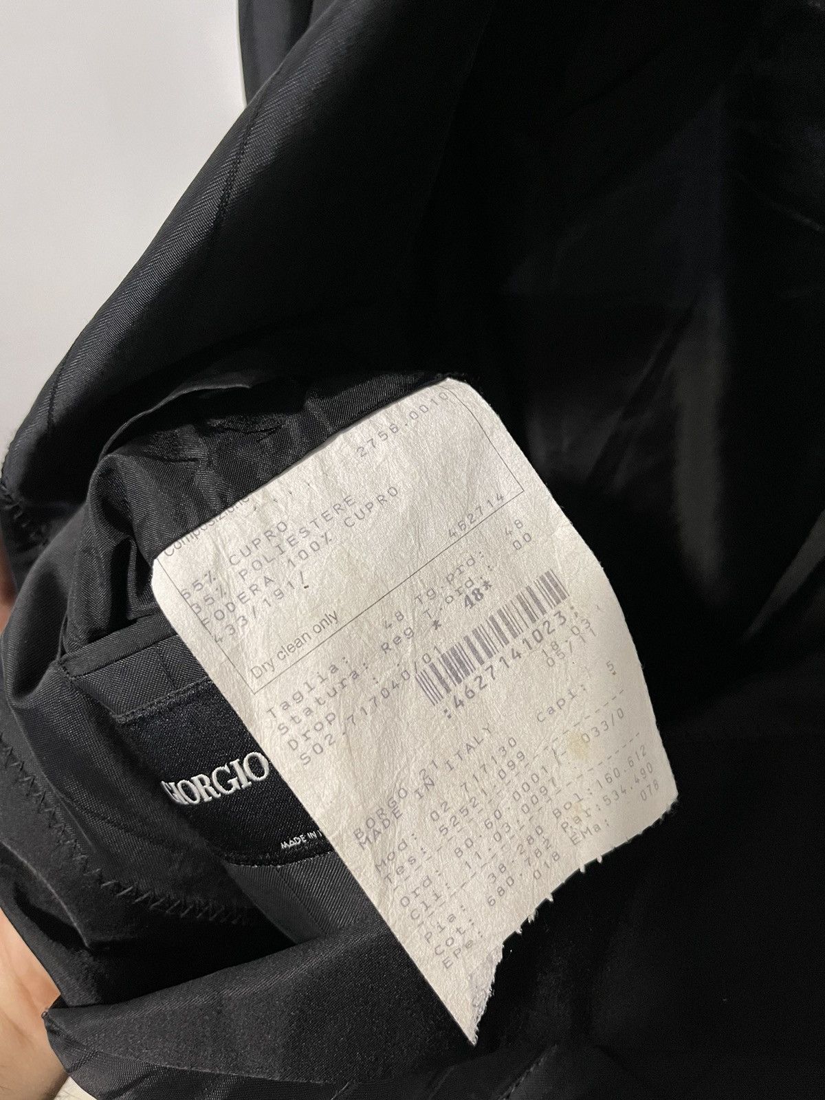 Giorgio Armani (SOLD)Giorgio Armani “Borgo 21” Black Pinstripe Blazer Size US M / EU 48-50 / 2 - 11 Thumbnail