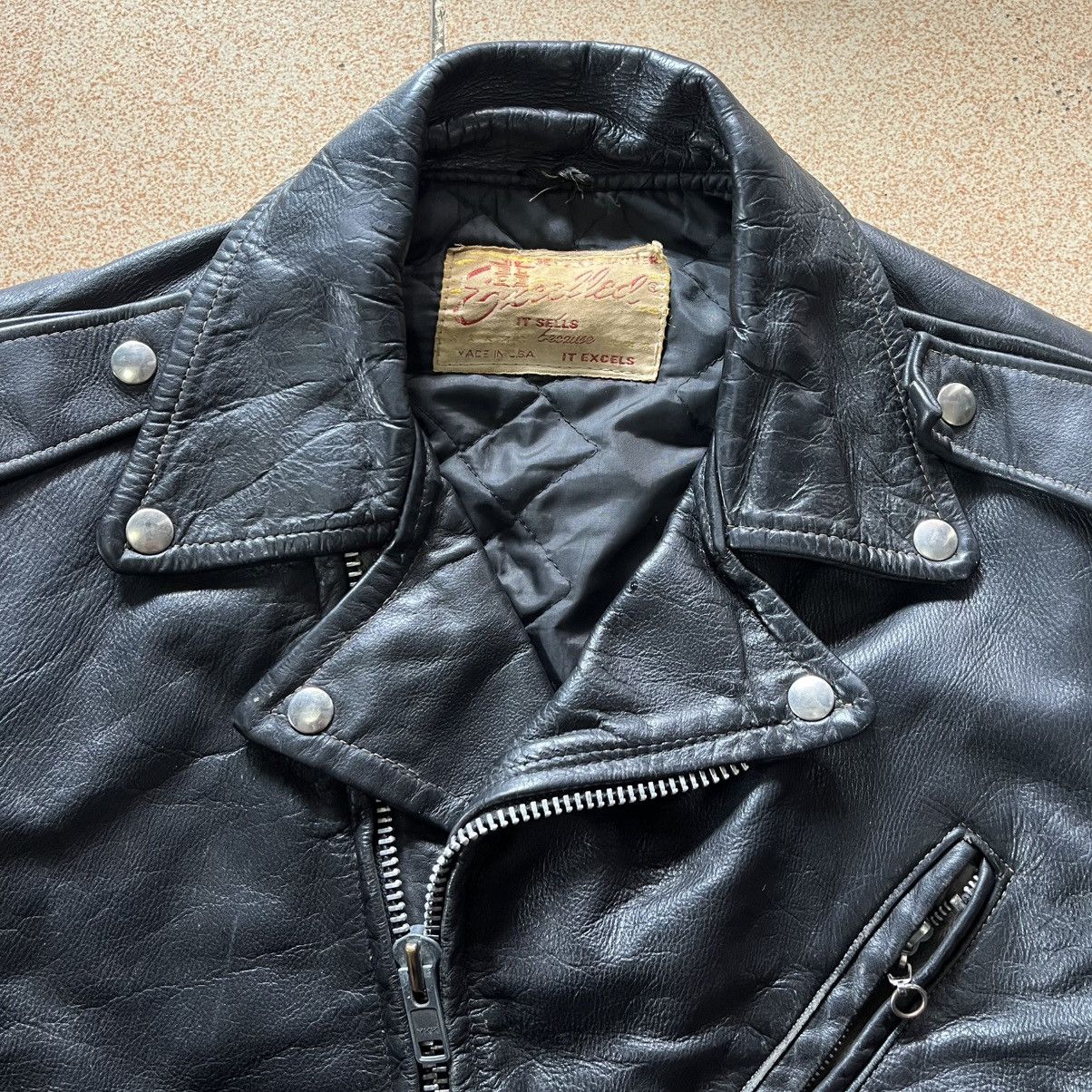 Excelled Vintage 60s 70s Excelled double riders leather jacket Size US L / EU 52-54 / 3 - 7 Thumbnail