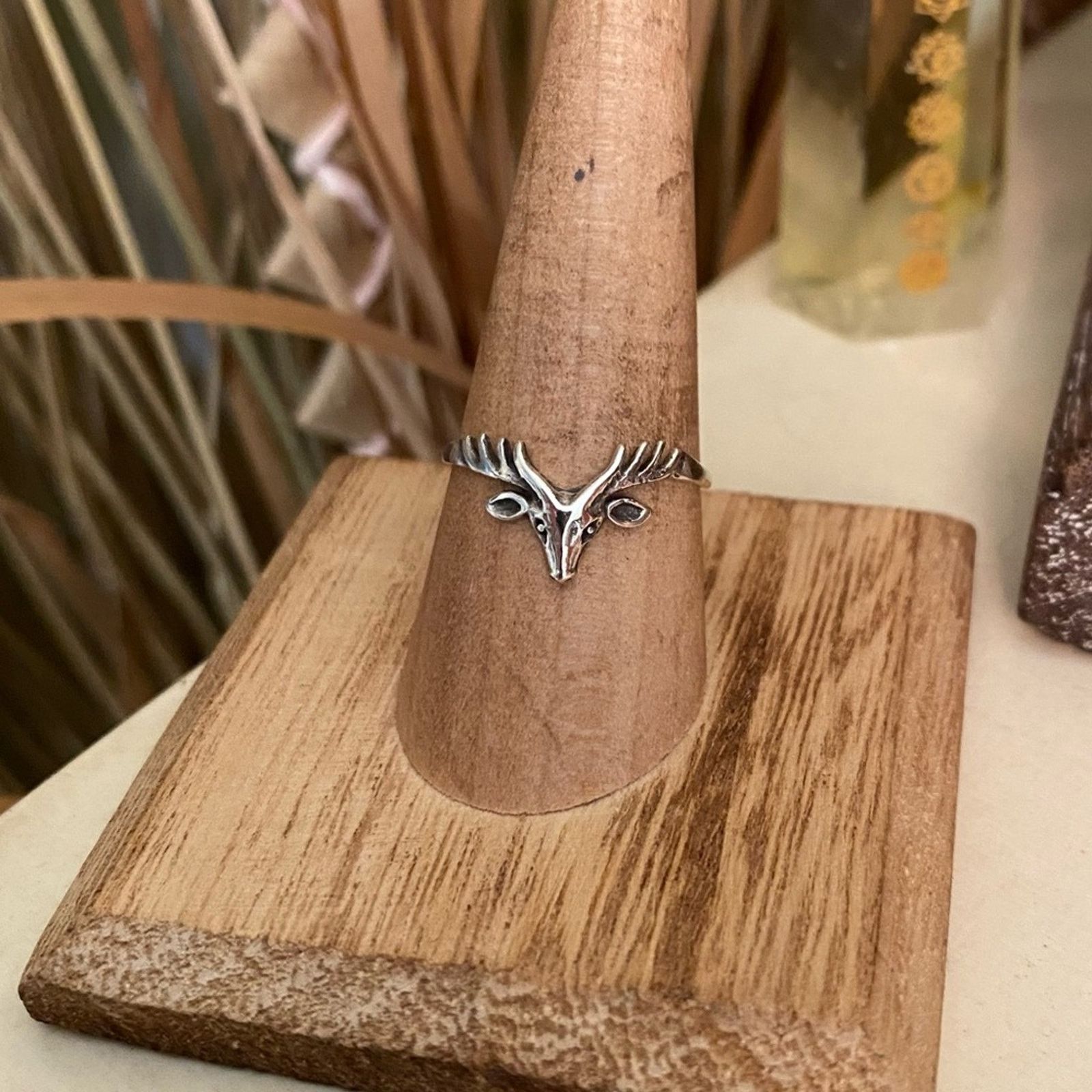 The Unbranded Brand Sterling Silver Buck Deer Head Ring Sizes 7,8,9 Size ONE SIZE - 3 Thumbnail