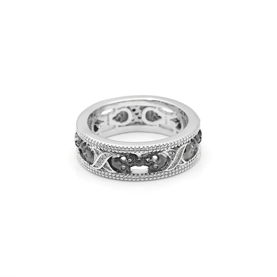 Jewelry × Vintage Classic Silver Goth Skull Ring Size ONE SIZE - 4 Thumbnail