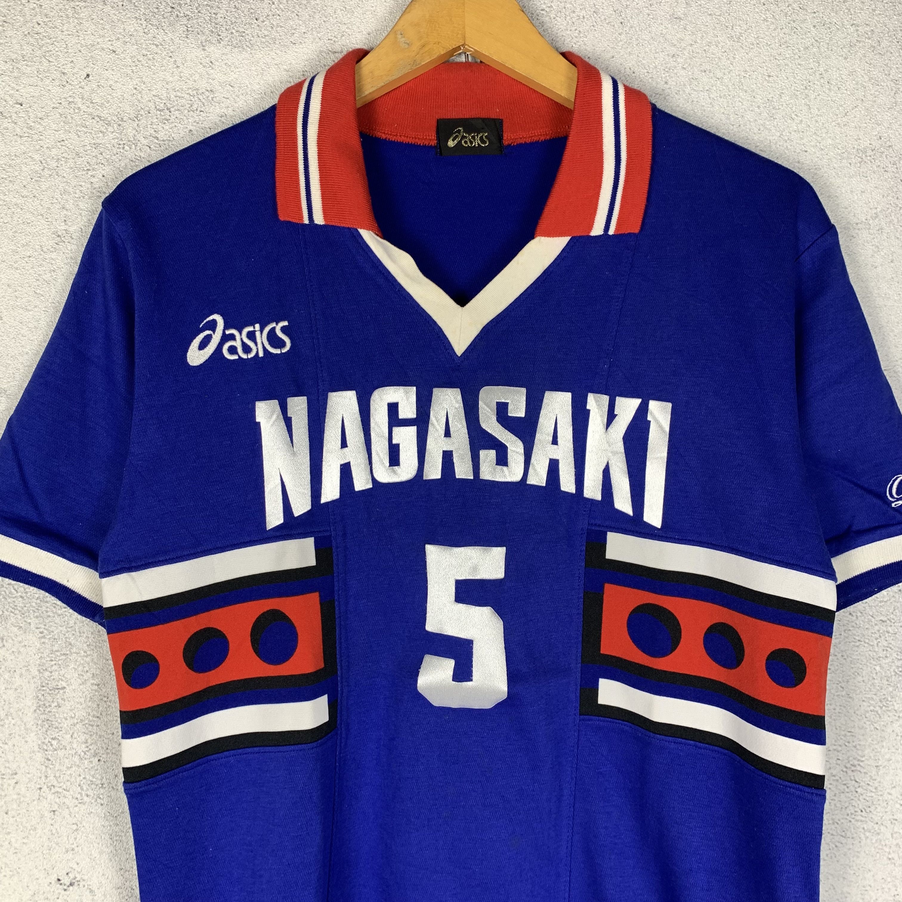 Asics Vintage Asics Jersey Nagasaki Japan Sportswear Size US L / EU 52-54 / 3 - 3 Thumbnail