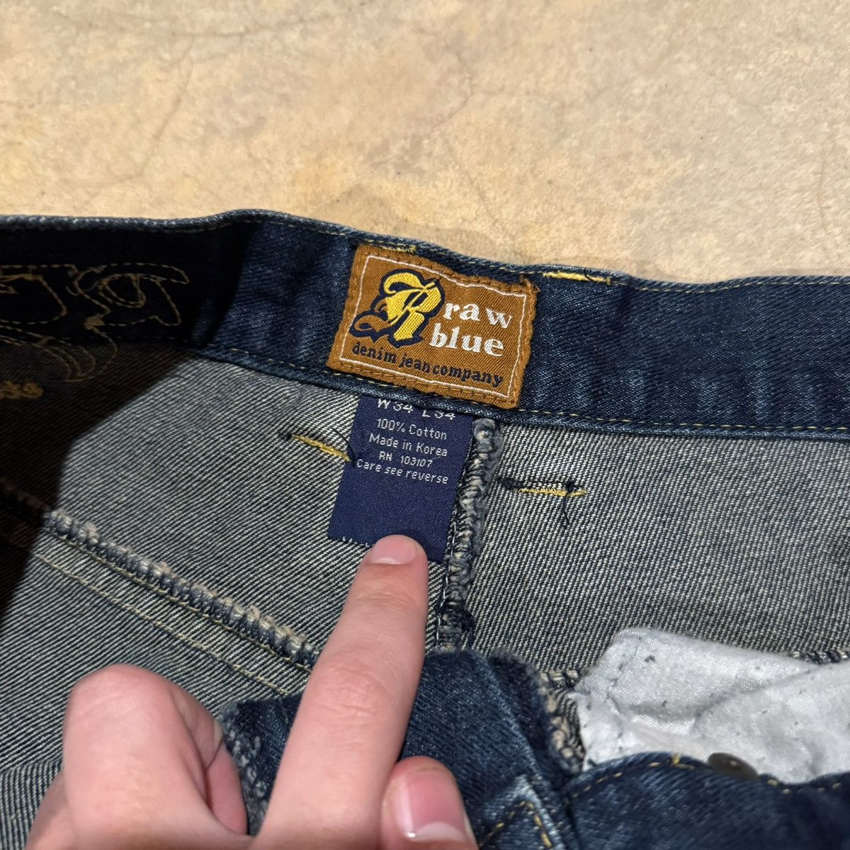 Vintage Vtg 2000s Raw Blue Faded Patchwork Baggy Jeans Y2K JNCO Size US 34 / EU 50 - 8 Thumbnail