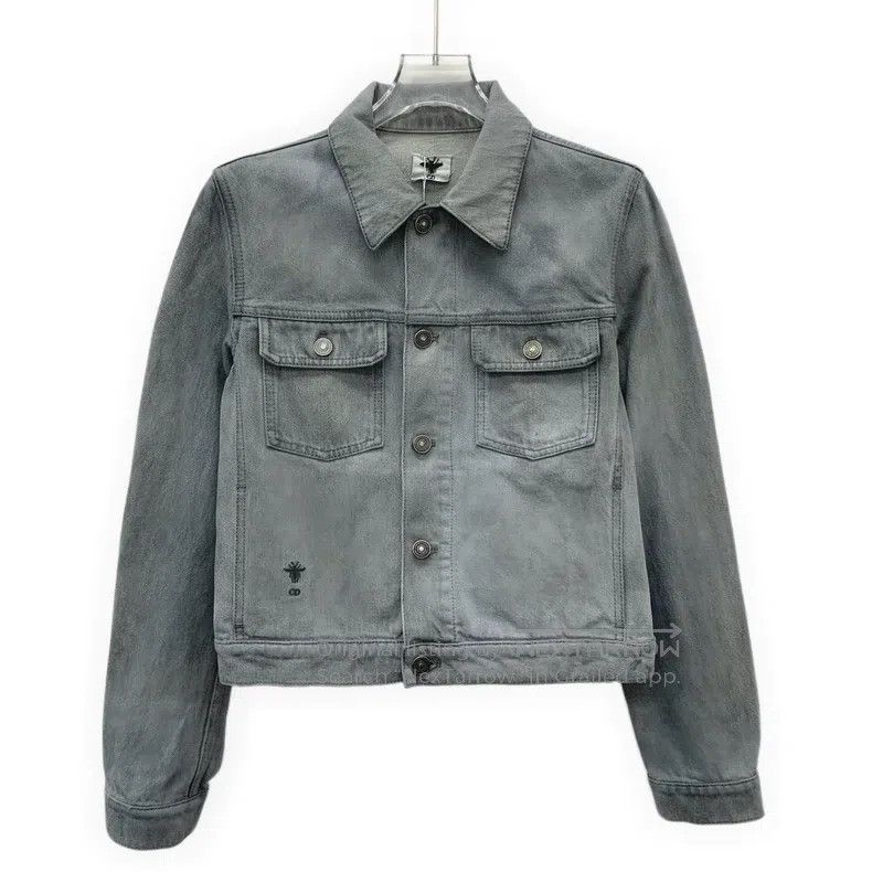 Dior Dior Gray washed old bee embroidery cotton lapel single-br Size XS / US 0-2 / IT 36-38 - 1 Thumbnail