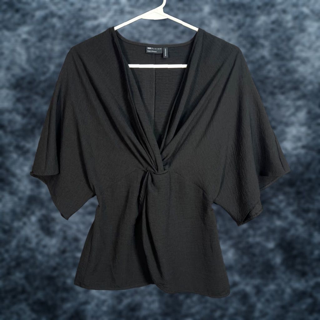 Asos ASOS Design Black Kimono Style Blouse Size US 4 Polyester Womens Top Size S / US 4 / IT 40 - 1 Thumbnail