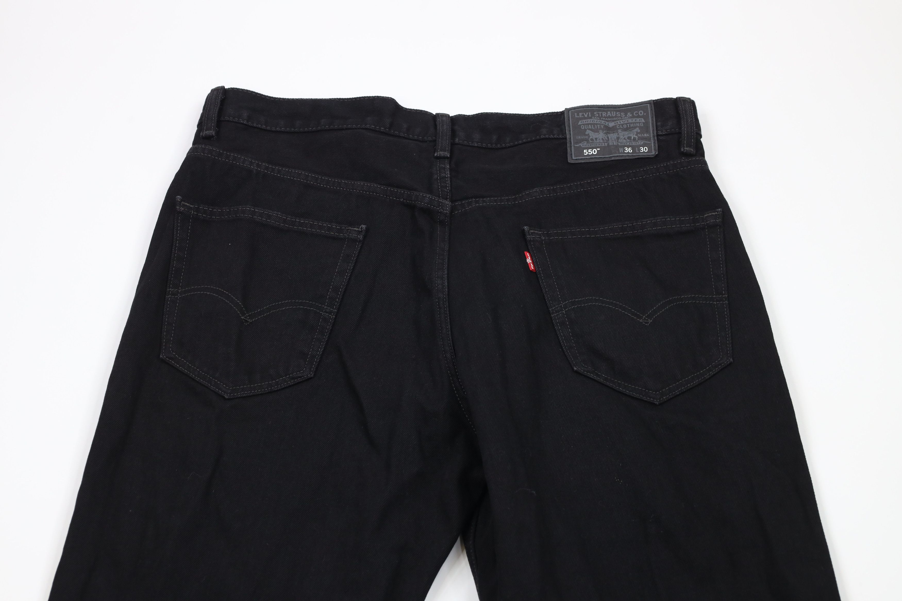 Levi's × Vintage Vintage Y2K Levis 550 Relaxed Fit Denim Jeans Black Cotton Size US 36 / EU 52 - 10 Thumbnail