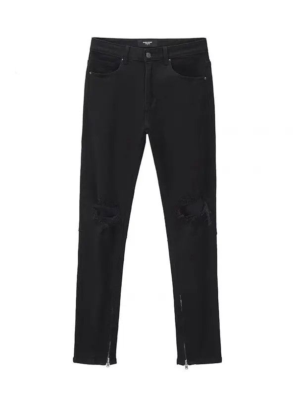 Japanese Brand VIBE Classic ripped zipper high street style jeans Size US 35 - 6 Thumbnail