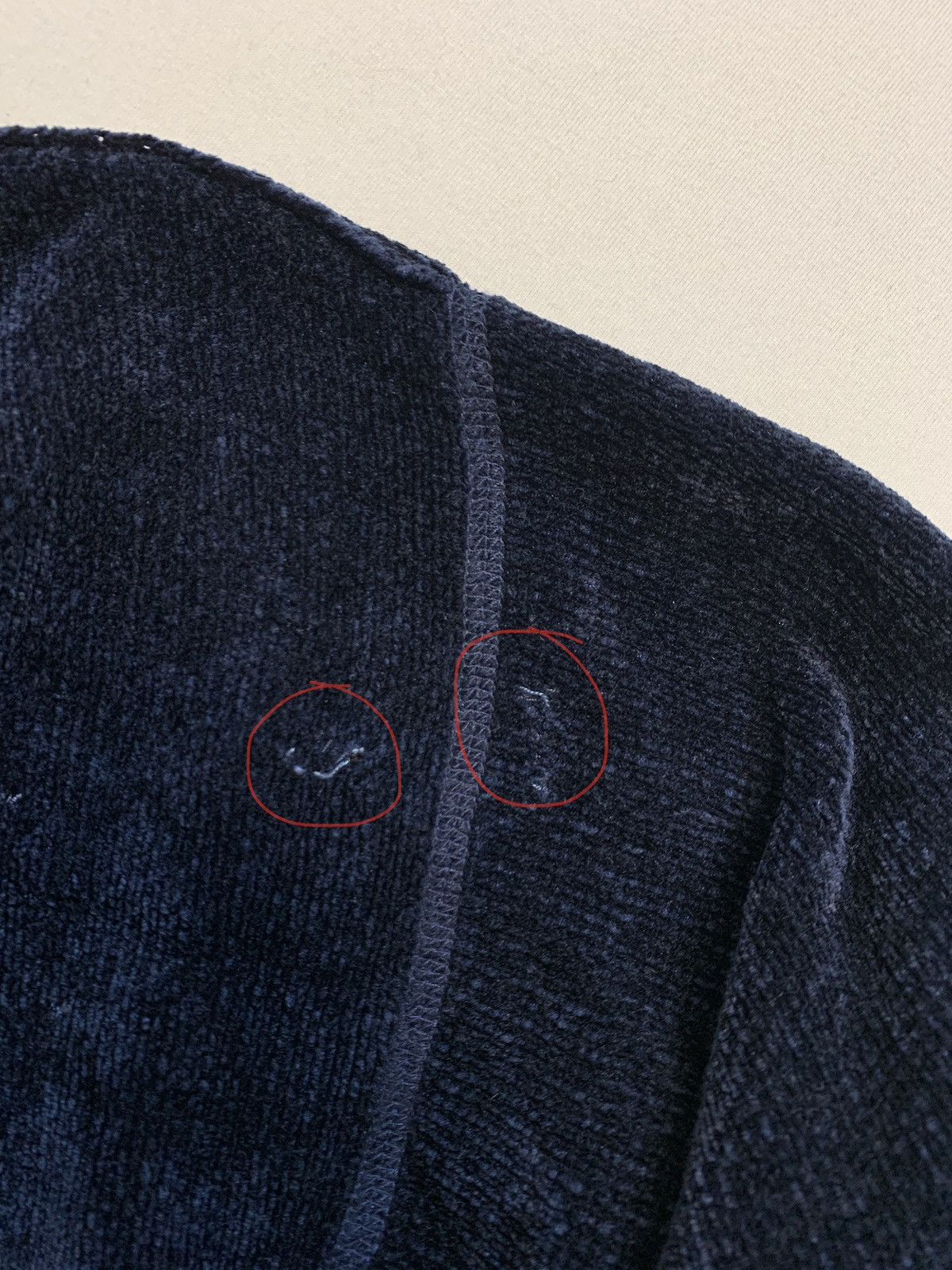 Acne Studios FW2020 sample velvet knit hoodie navy blue Size US XL / EU 56 / 4 - 7 Thumbnail