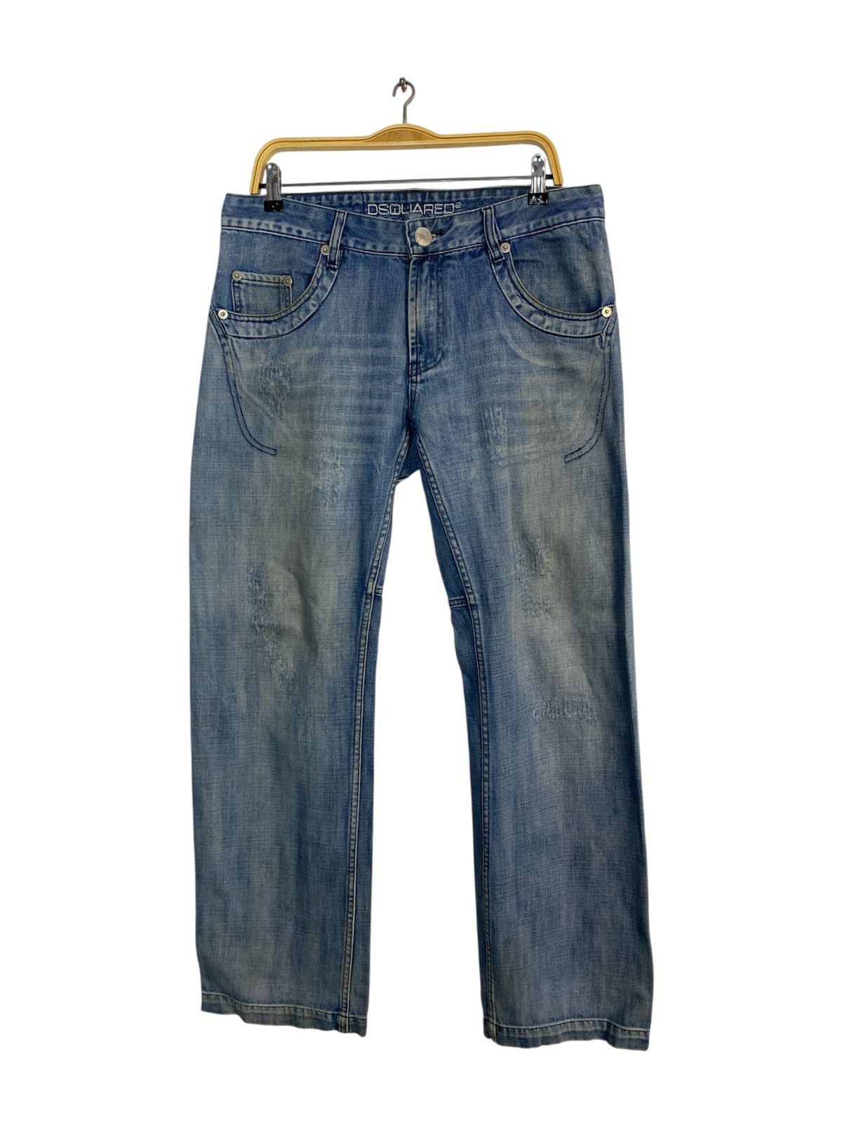 Dsquared2 Dsquared2 Distressed Indigo Denim Jeans Straight Cut Size 34 Size US 34 / EU 50 - 2 Thumbnail