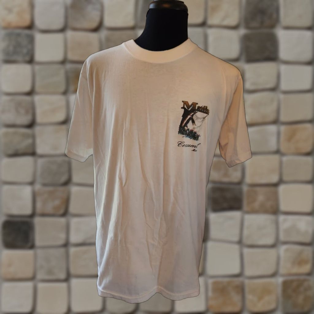Doublet VINTAGE Dolphin's T-Shirt Men XL White 90s Double-Sided Heavyweight Cotton Marlin Cozumel Mexico Size US XL / EU 56 / 4 - 1 Thumbnail