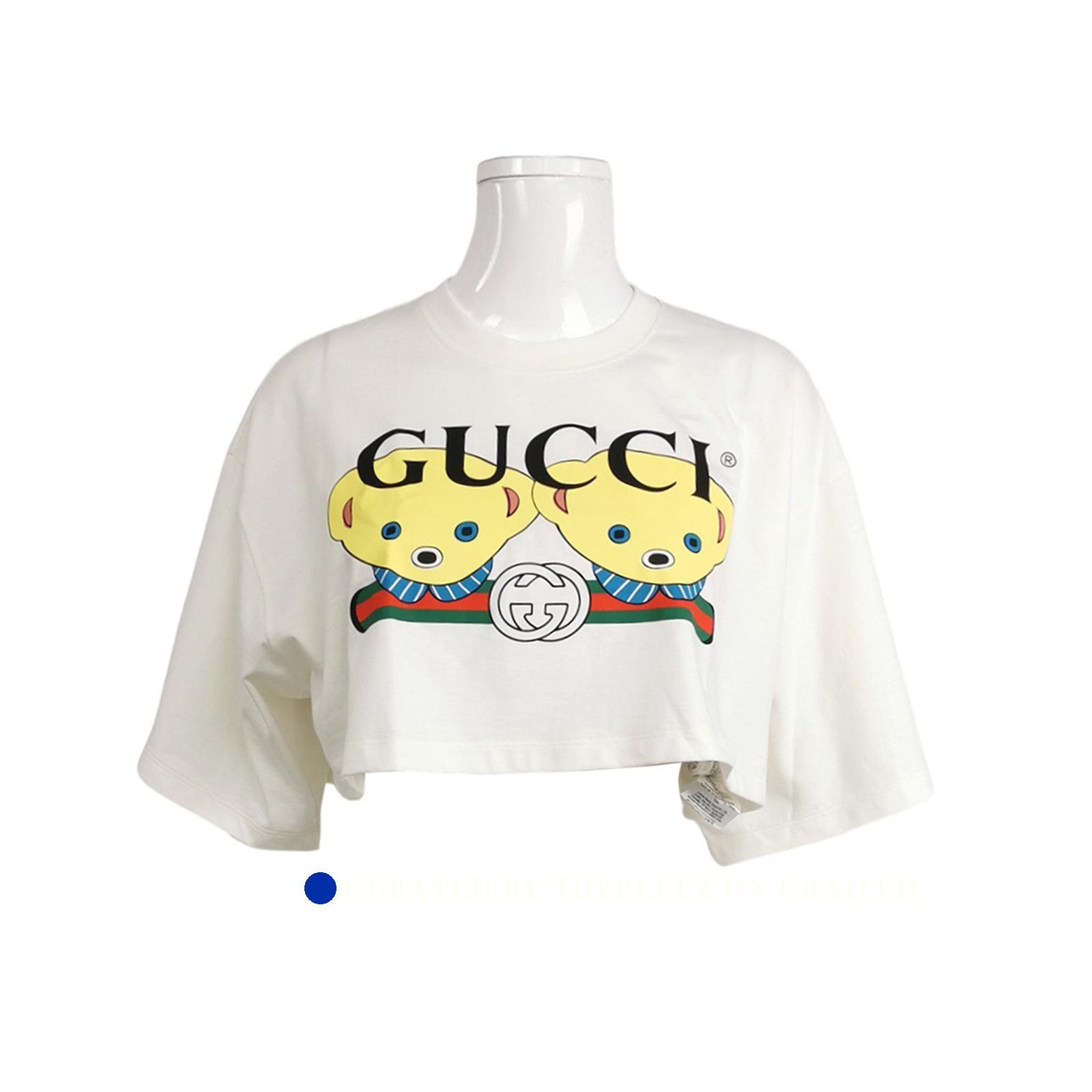 Gucci Bear Logo Graphic T-Shirt in White Size US XS / EU 42 / 0 - 1 Thumbnail