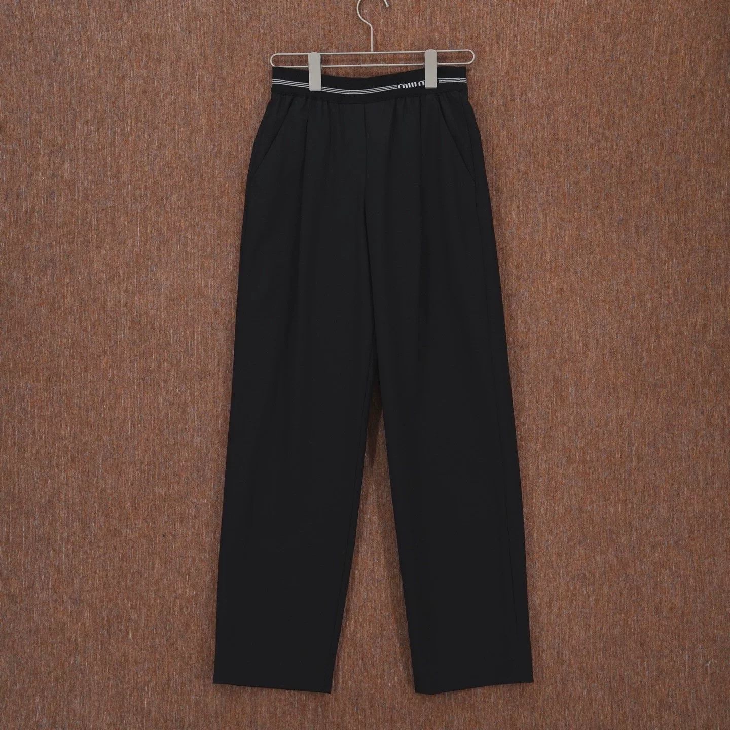 Miu Miu Miu Miu Logo Belt Black Track Pants Size 36" / US 14 / IT 50 - 1 Thumbnail
