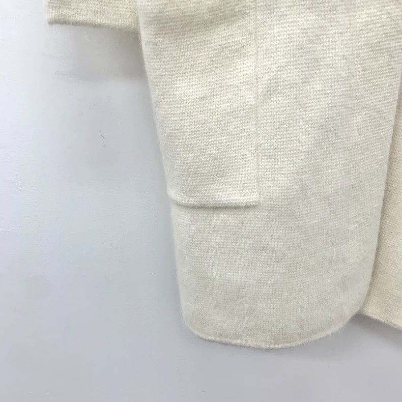 Max Mara Max Mara Off-white rabbit hair long-sleeved overcoat Size S / US 4 / IT 40 - 5 Thumbnail