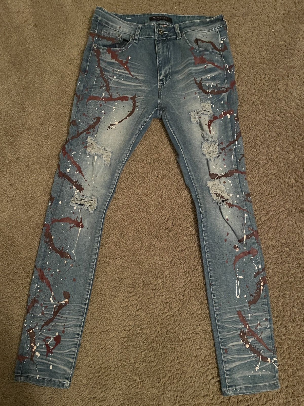 Other M. Society Blue Paint Splatter Jeans Size US 33 - 1 Thumbnail