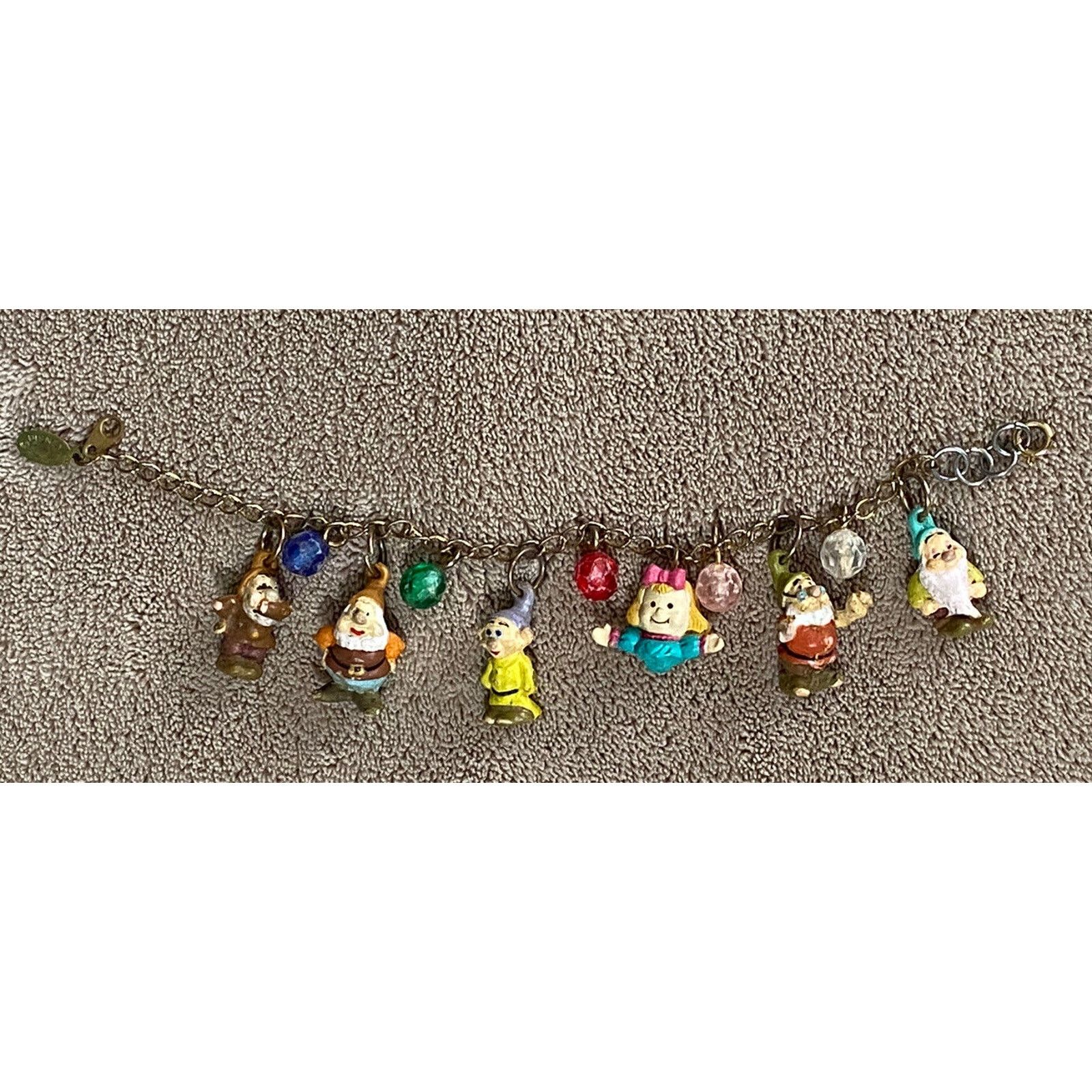Disney 1980s Disney Vintage Antique Snow White Dwarf Charm Bracelet Size ONE SIZE - 1 Thumbnail
