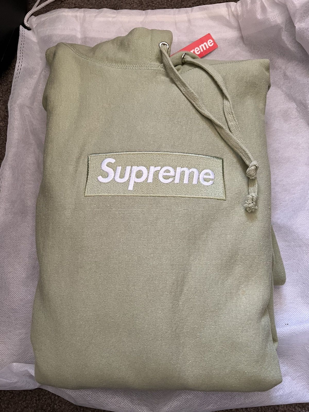 Supreme NWT Supreme Sage Green Box Logo Hoodie Sweatshirt Grailed