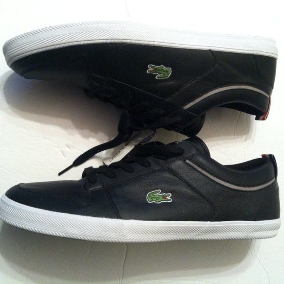 Lacoste LACOSTE MENS NEW BLACK LEATHER FASHION SNEAKERS SIZE: 11.5 Size US 11.5 / EU 44-45 - 5 Thumbnail