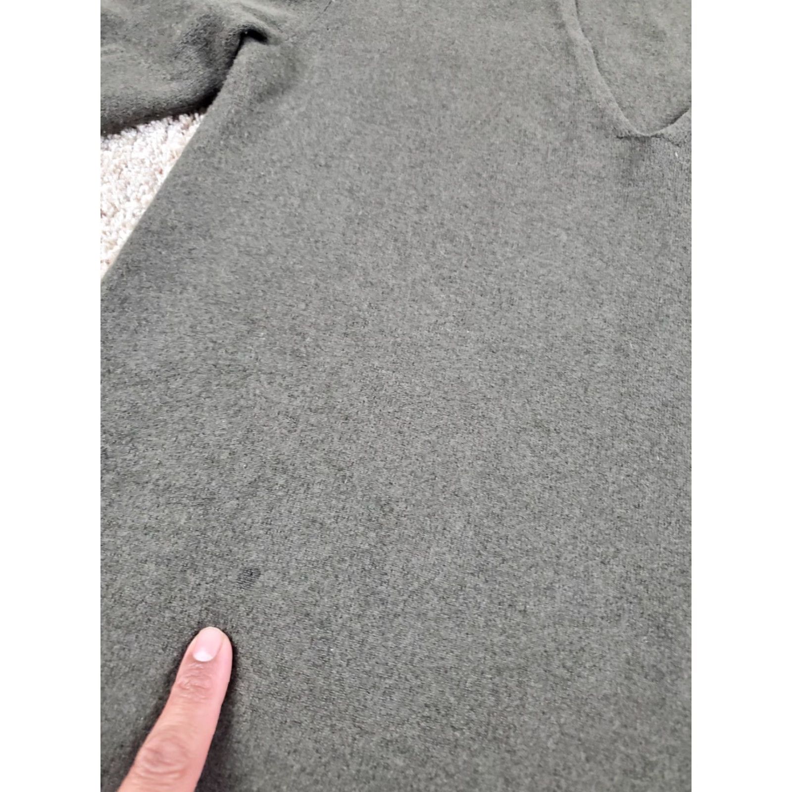 Massimo Dutti Massimo Dutti A-Line Dress Large Womens Green V-Neck Wool Blend Stretch Size L / US 10 / IT 46 - 7 Thumbnail