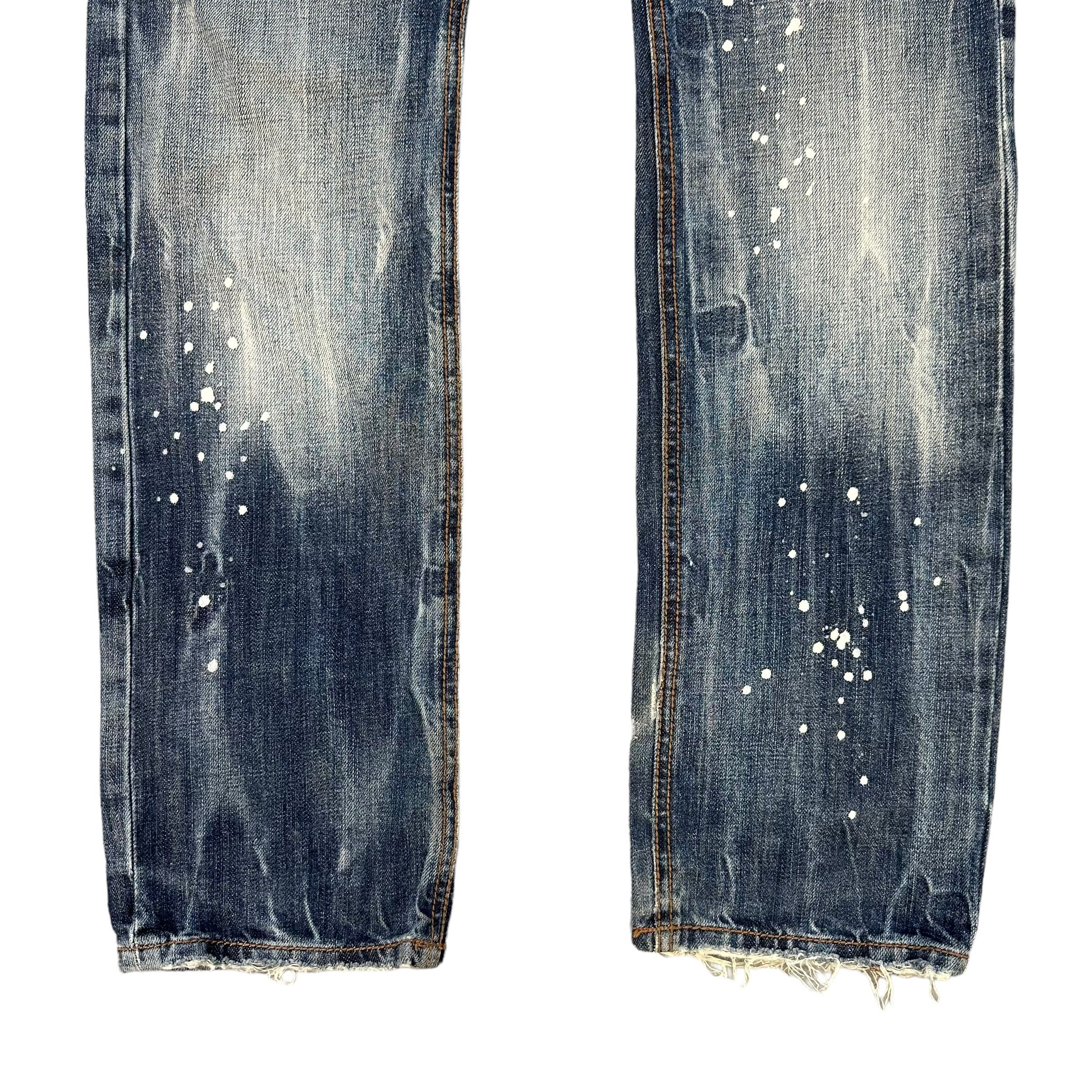 Japanese Brand RATTLE TRAP PAINT SPLATTERS DISTRESS DENIM PANT #8892-035 Size US 31 - 6 Thumbnail