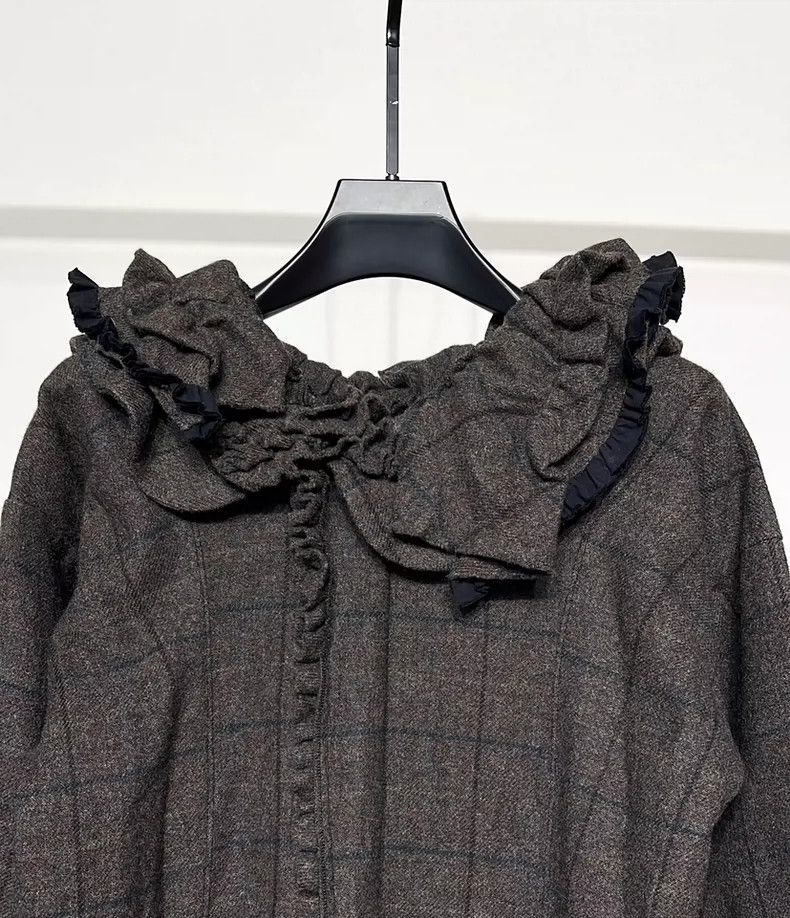 Comme des Garcons Comme Des Garcons Floral bud collar plaid wool dress Size M / US 6-8 / IT 42-44 - 3 Thumbnail