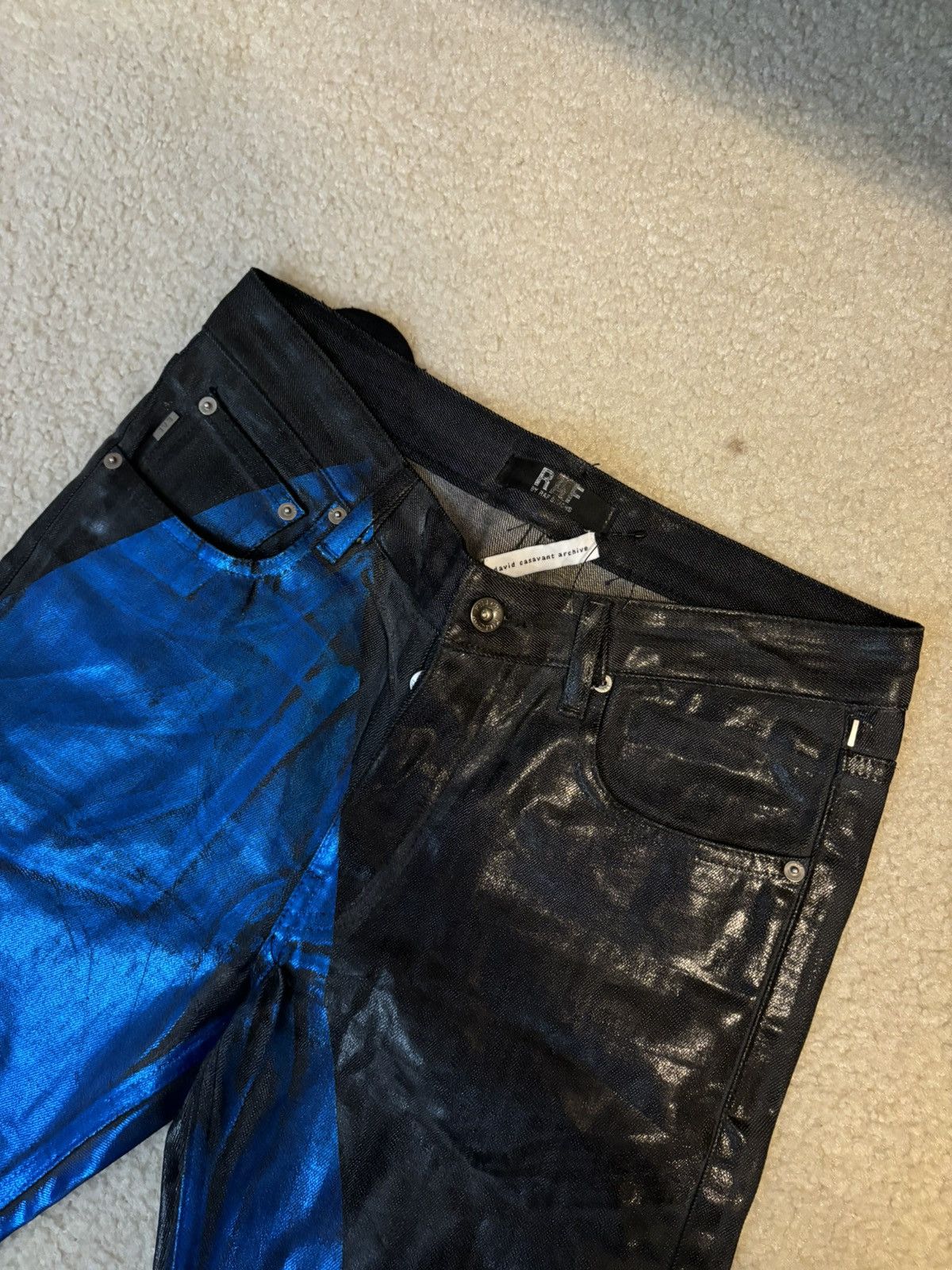 Raf by Raf Simons Raf by Raf Simons David Casavant Streak Coated Denim Jeans Size US 31 - 3 Thumbnail