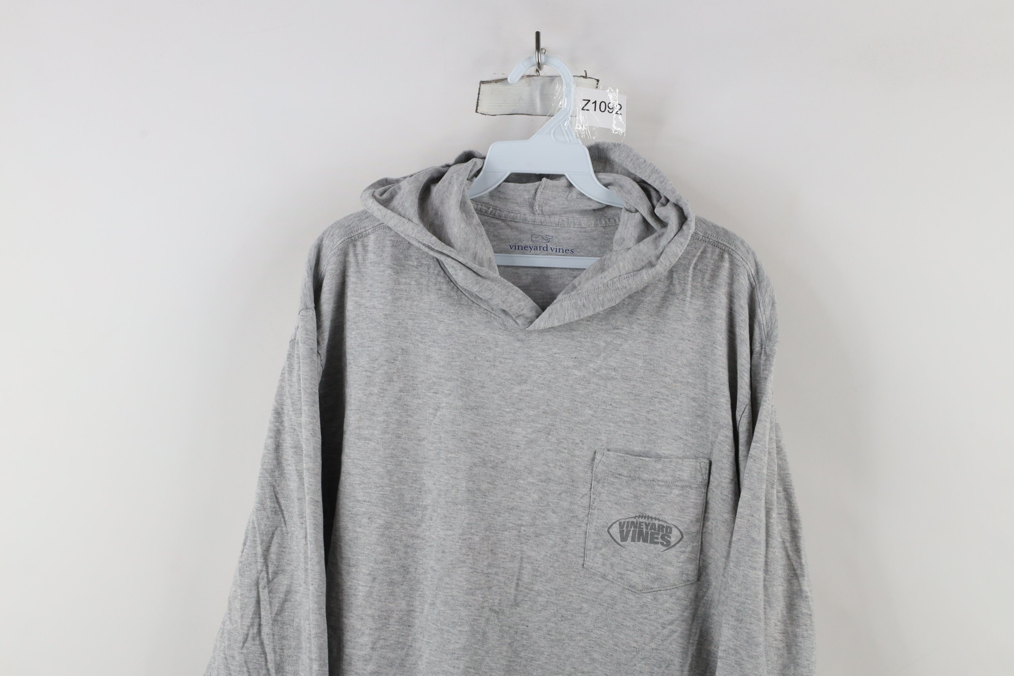 Vineyard Vines × Vintage Vineyard Vines Football Long Sleeve Hooded T-Shirt Gray Size US L / EU 52-54 / 3 - 2 Thumbnail