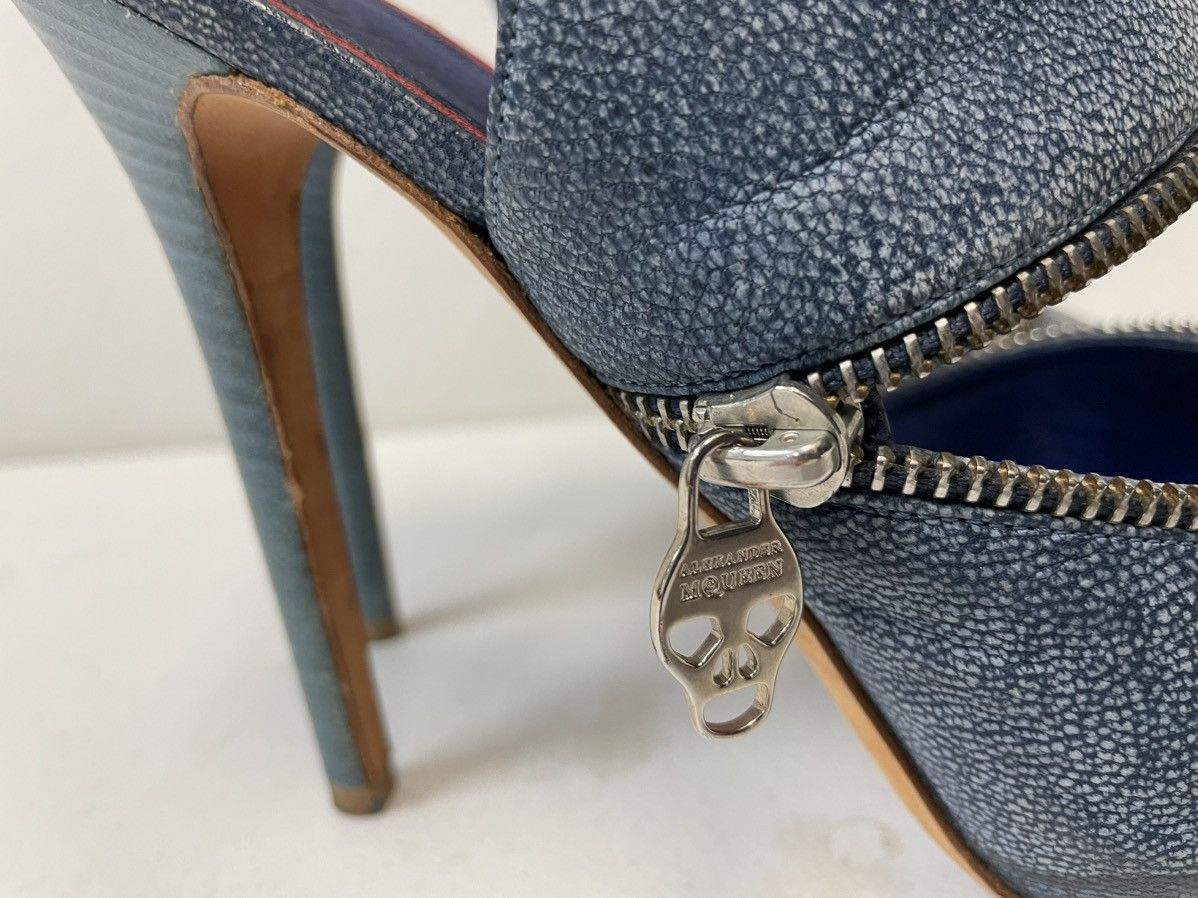 Alexander McQueen Zipper Peep Toe Slingbacks Size US 9.5 / IT 39.5 - 4 Thumbnail